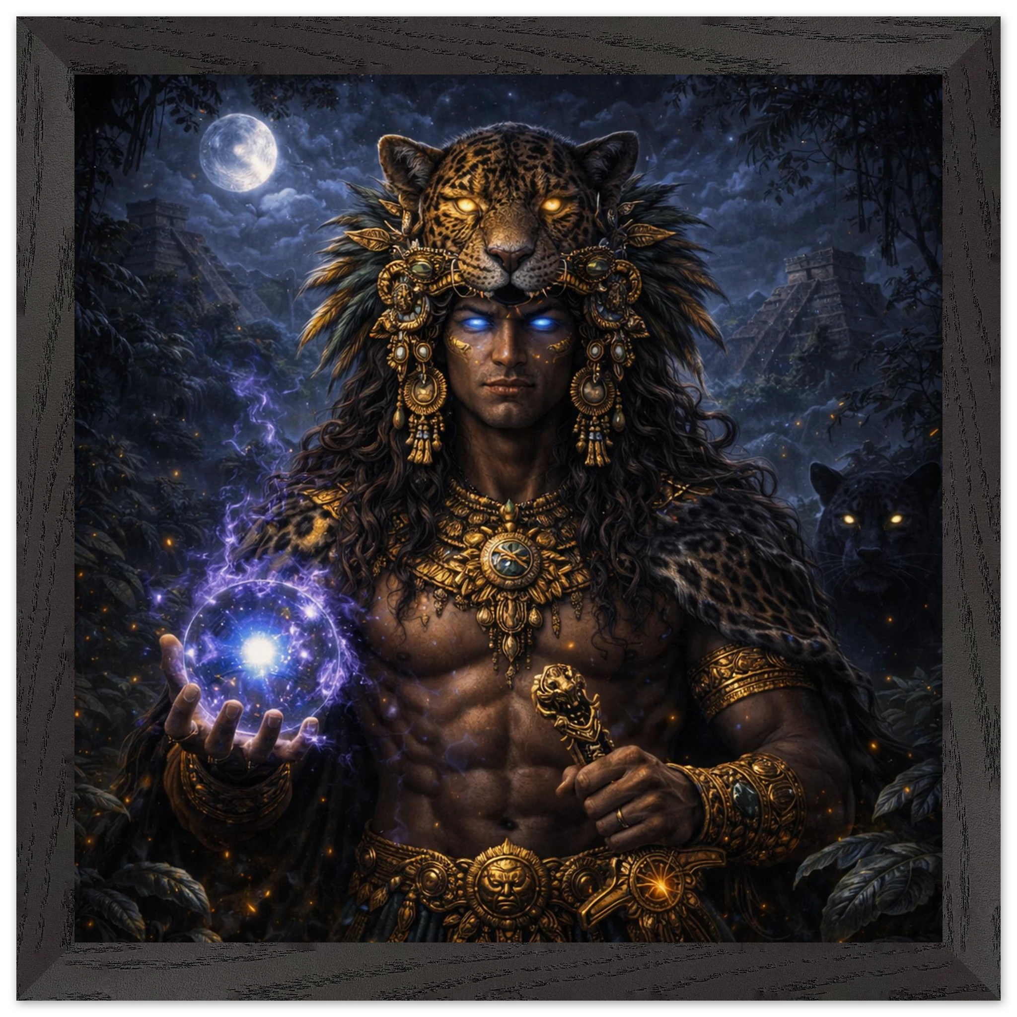 Xbalanque – Mythologie Fine Art Print mit Rahmen | babasan