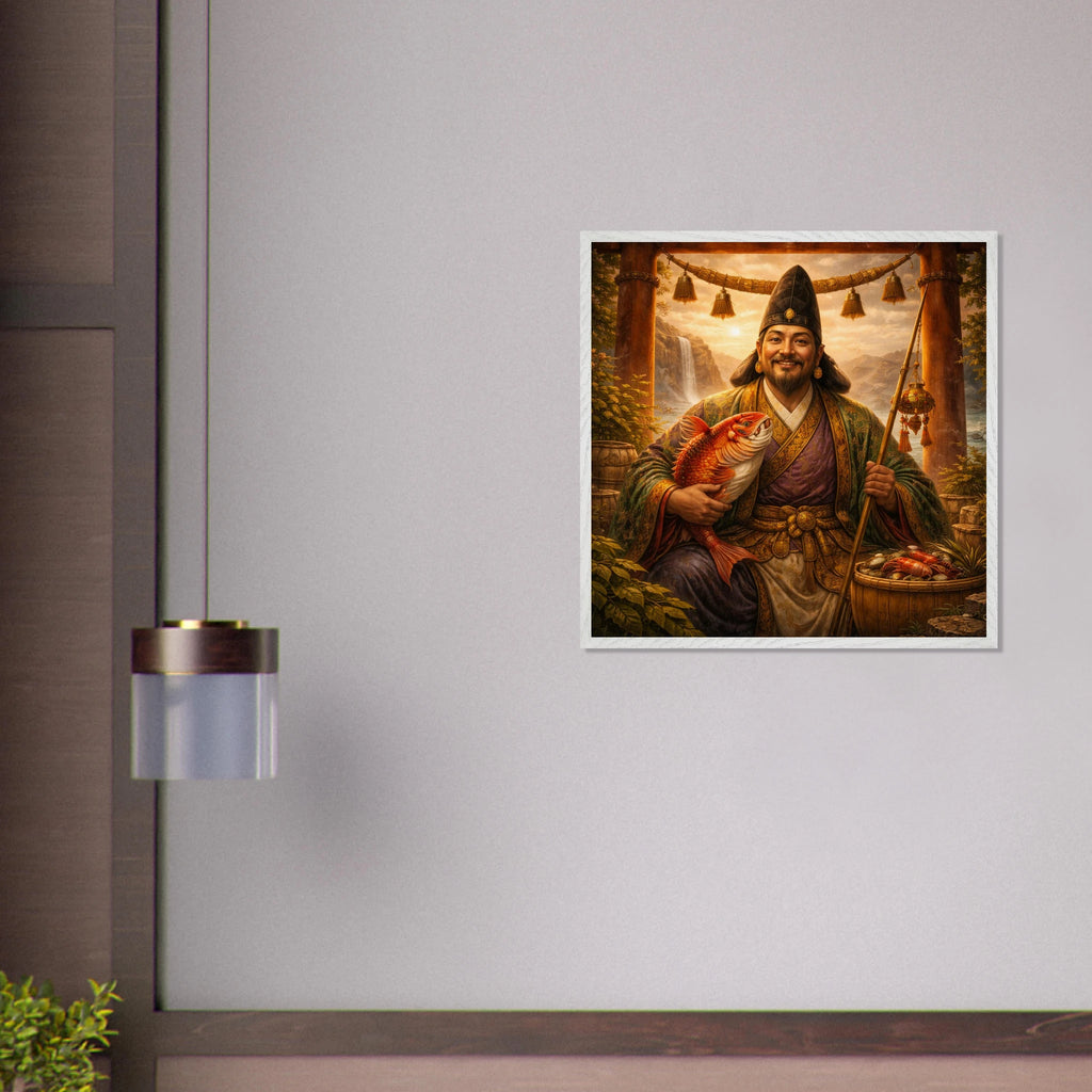 Ebisu – Mythologie Fine Art Print mit Rahmen | babasan