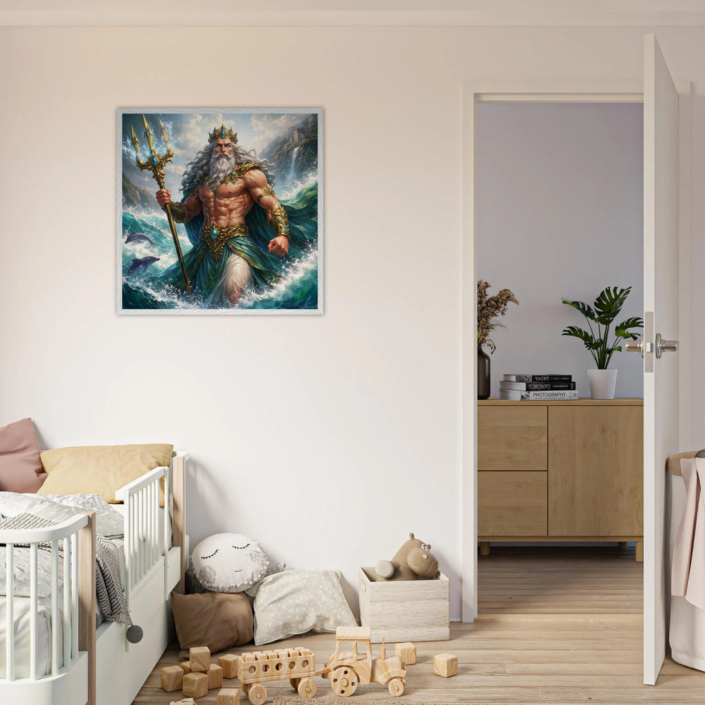Poseidon – Mythologie Fine Art Print mit Rahmen | babasan