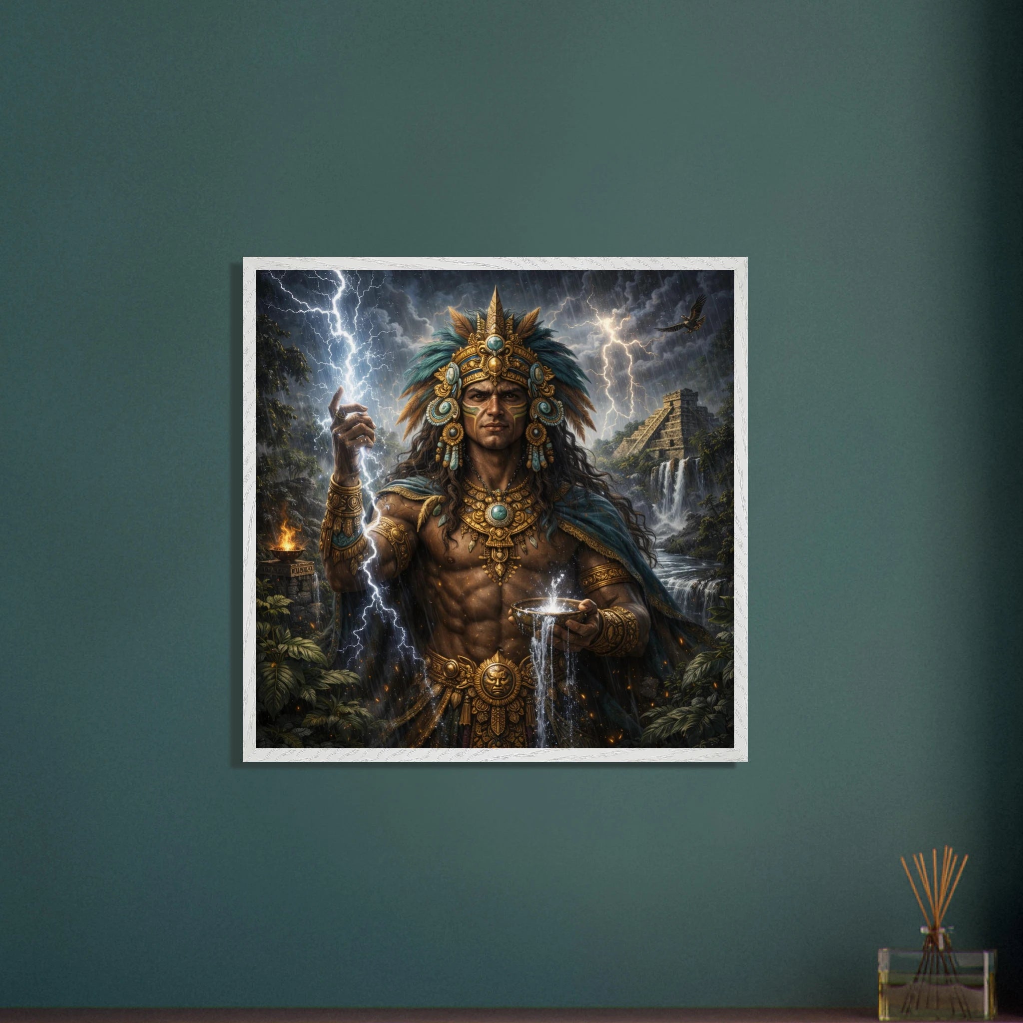 Chaac – Mythologie Fine Art Print mit Rahmen | babasan