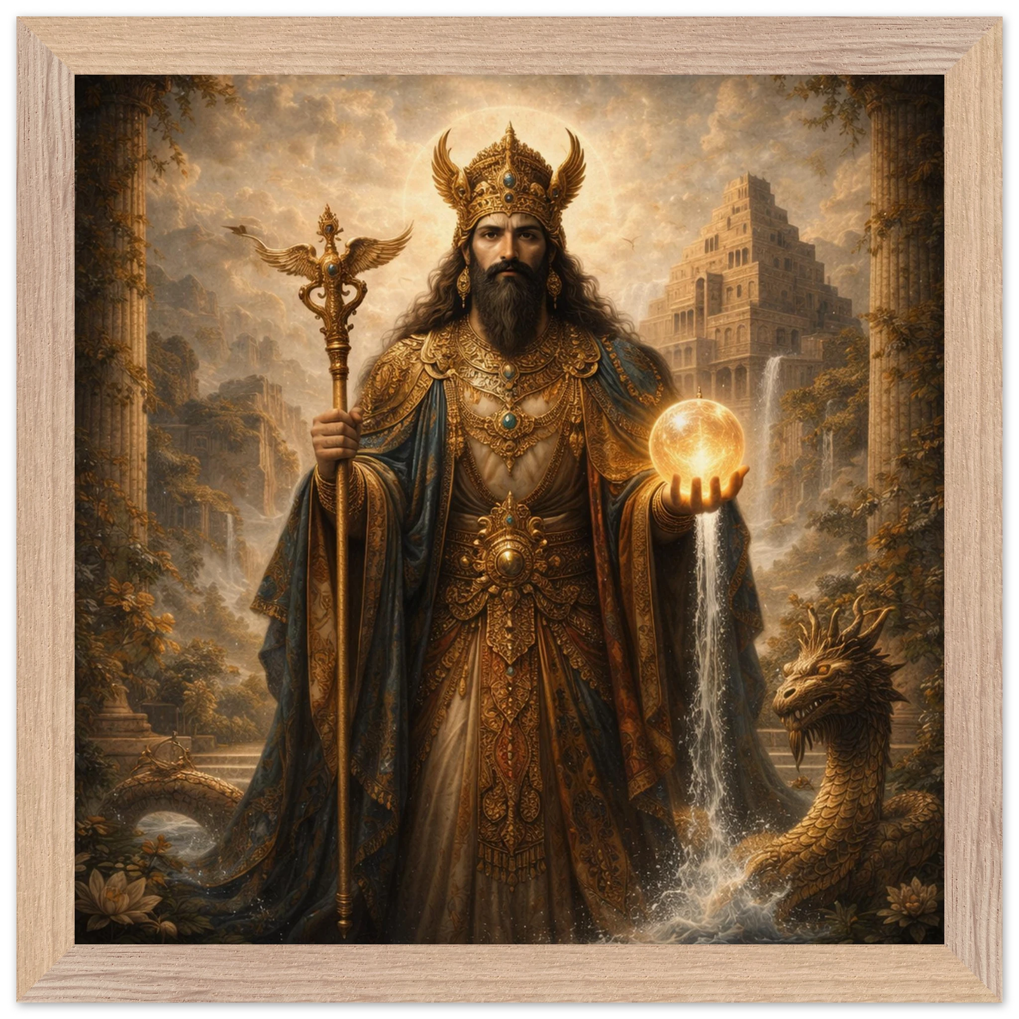 Marduk – Mythologie Fine Art Print mit Rahmen | babasan