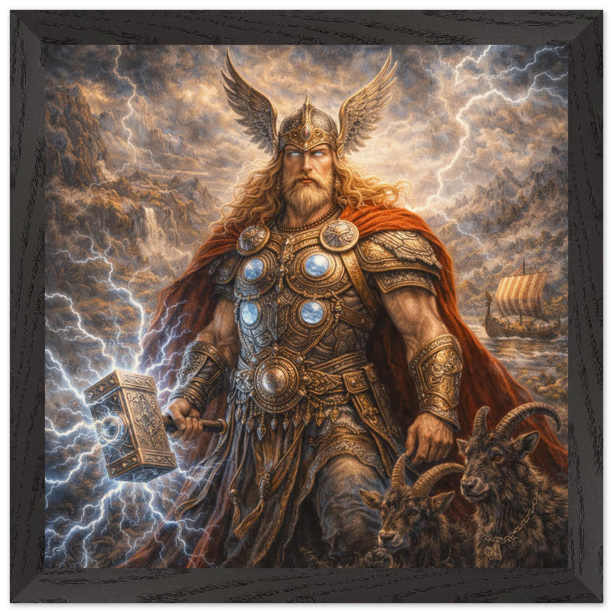 Thor – Mythologie Fine Art Print mit Rahmen | babasan