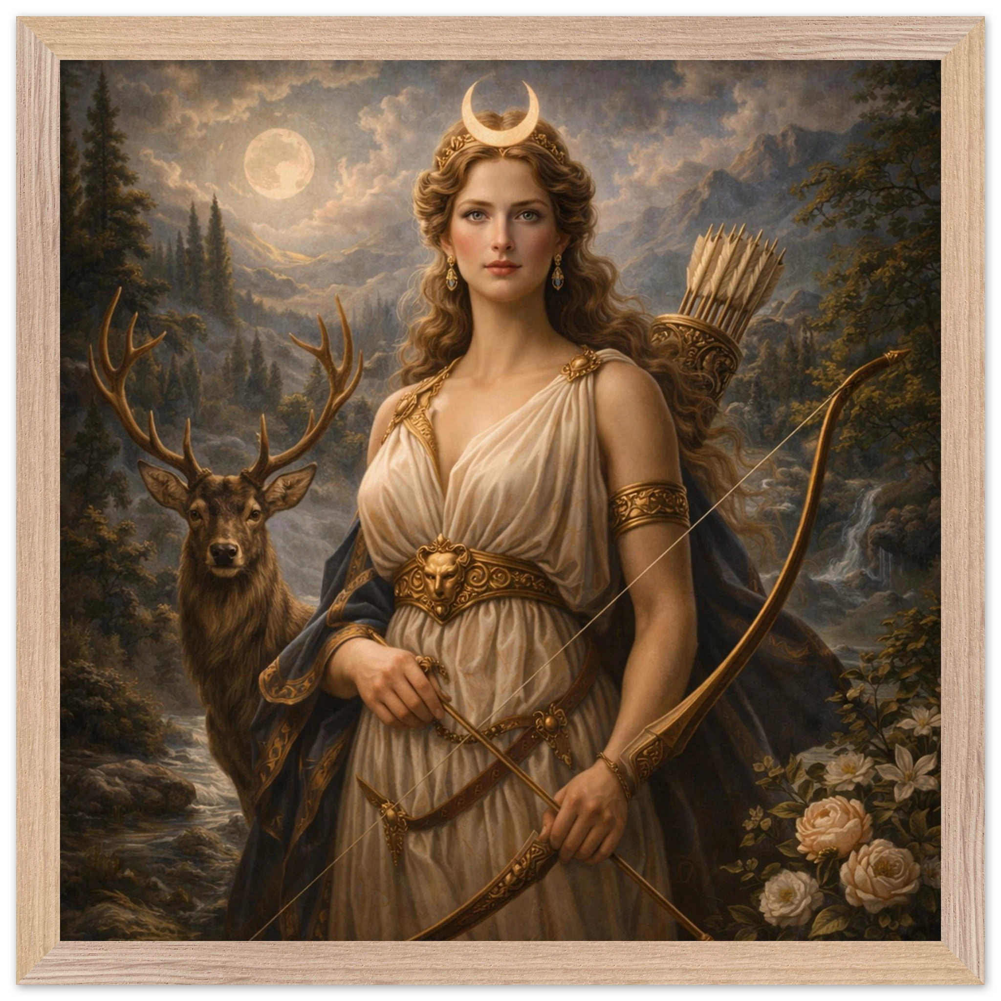 Diana – Mythologie Fine Art Print mit Rahmen | babasan