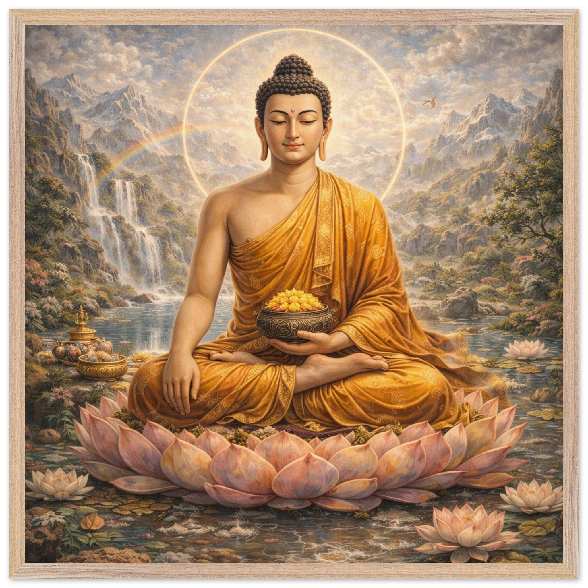 Shakyamuni Buddha – Mythologie Fine Art Print mit Rahmen | babasan