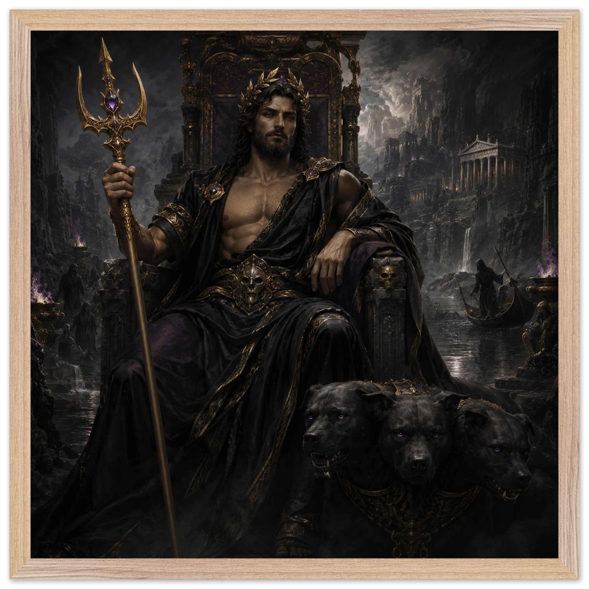 Hades – Mythologie Fine Art Print mit Rahmen | babasan