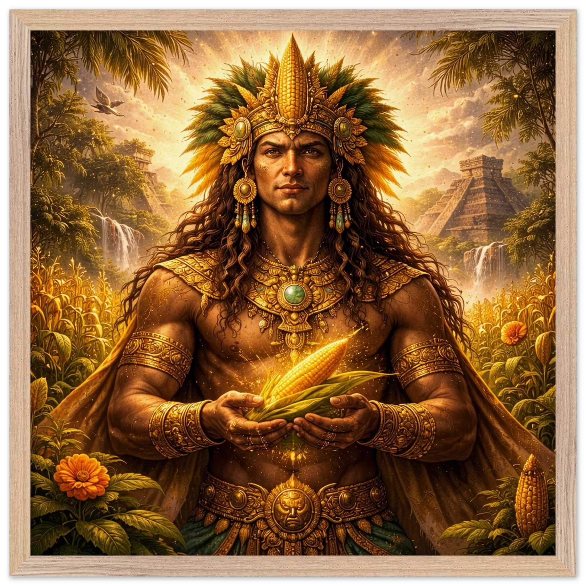 Hun Hunahpu – Mythologie Fine Art Print mit Rahmen | babasan