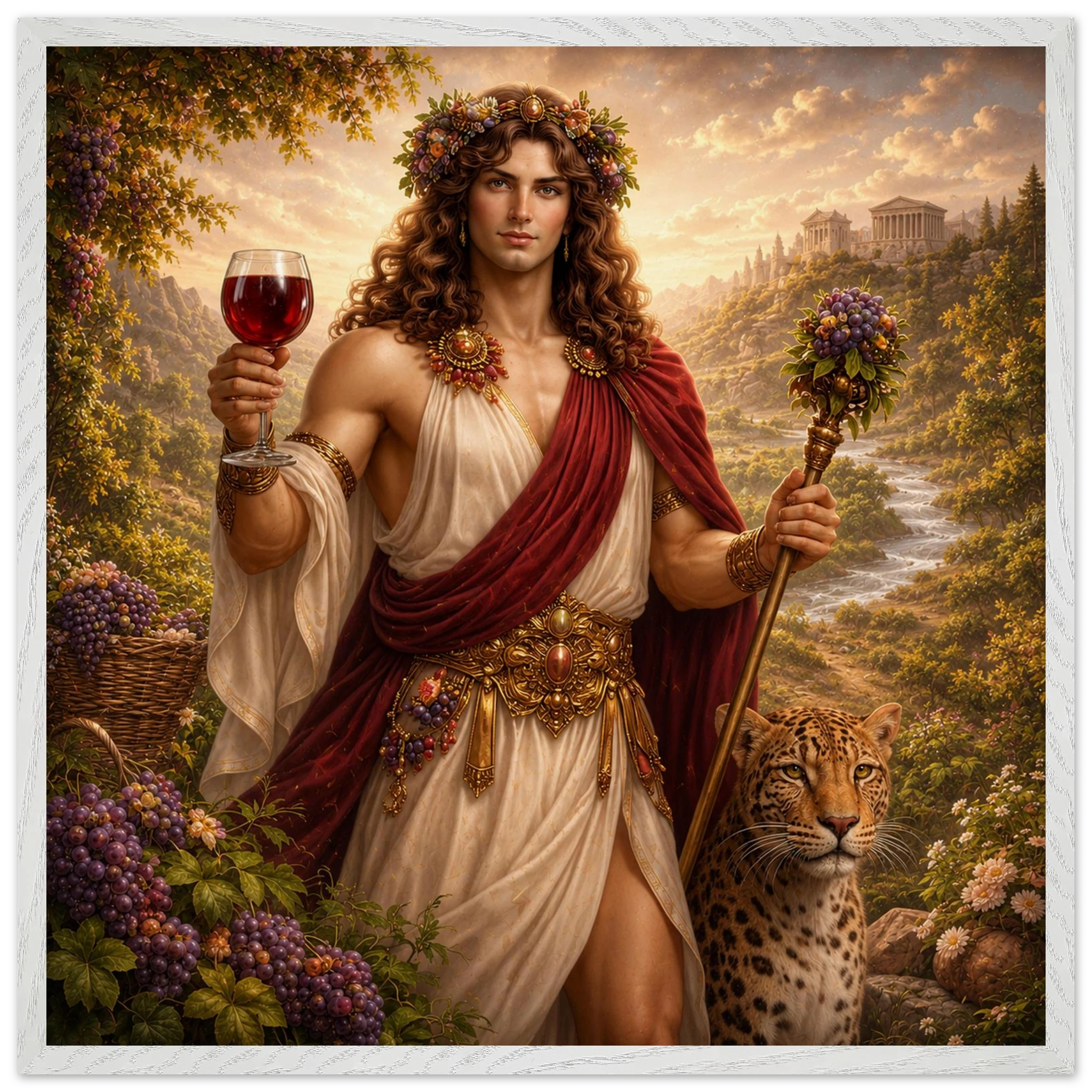 Dionysos – Mythologie Fine Art Print mit Rahmen | babasan