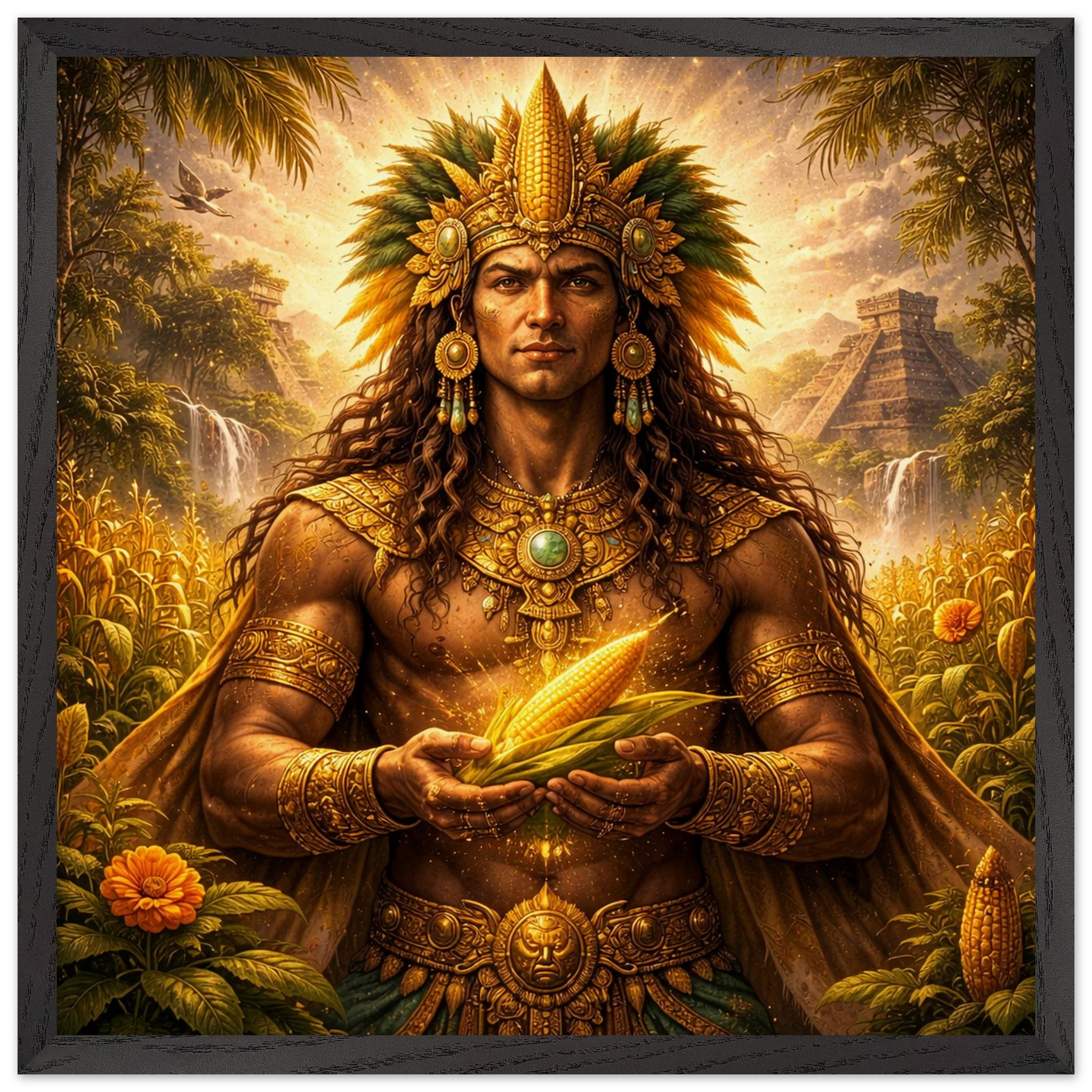 Hun Hunahpu – Mythologie Fine Art Print mit Rahmen | babasan