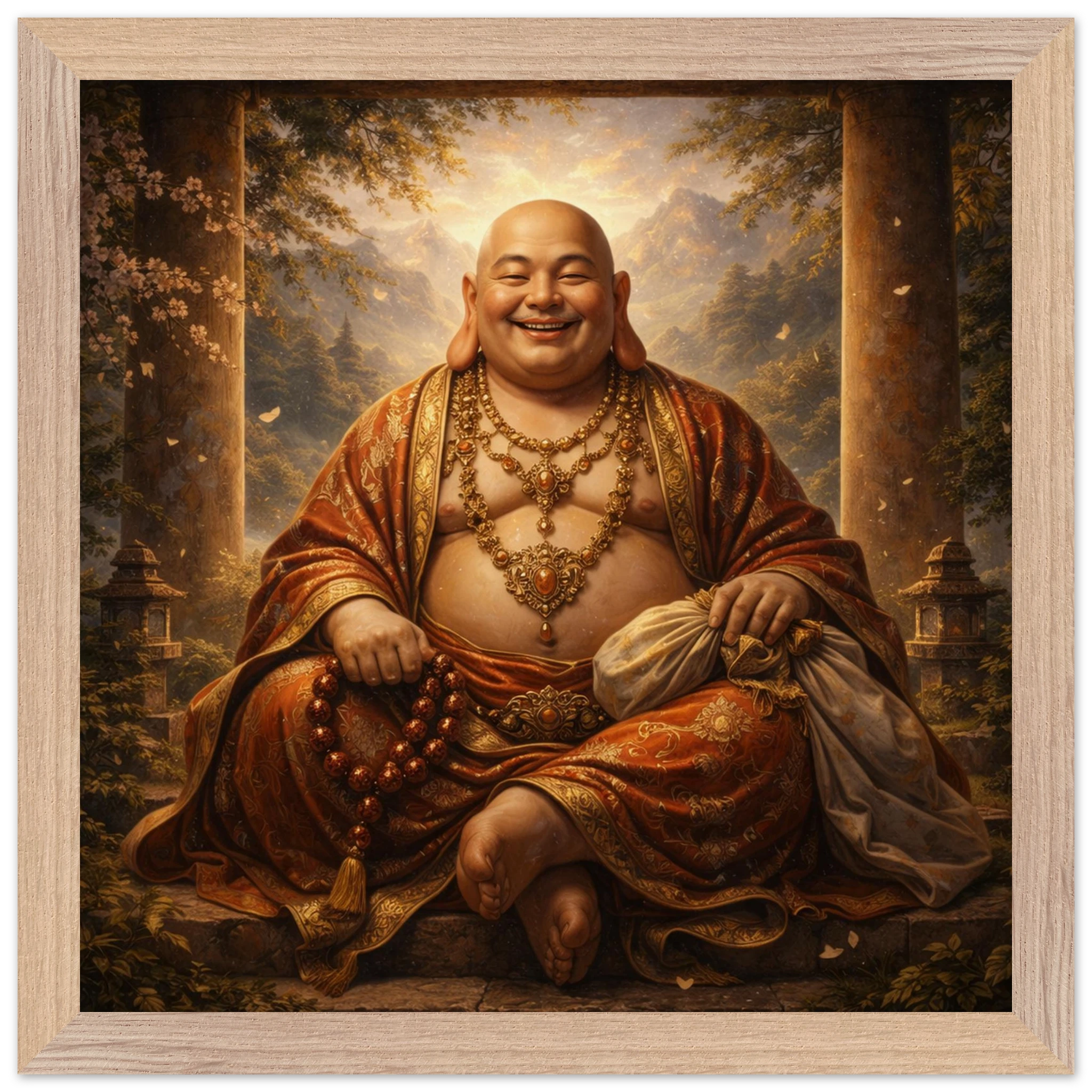 Hotei – Mythologie Fine Art Print mit Rahmen | babasan