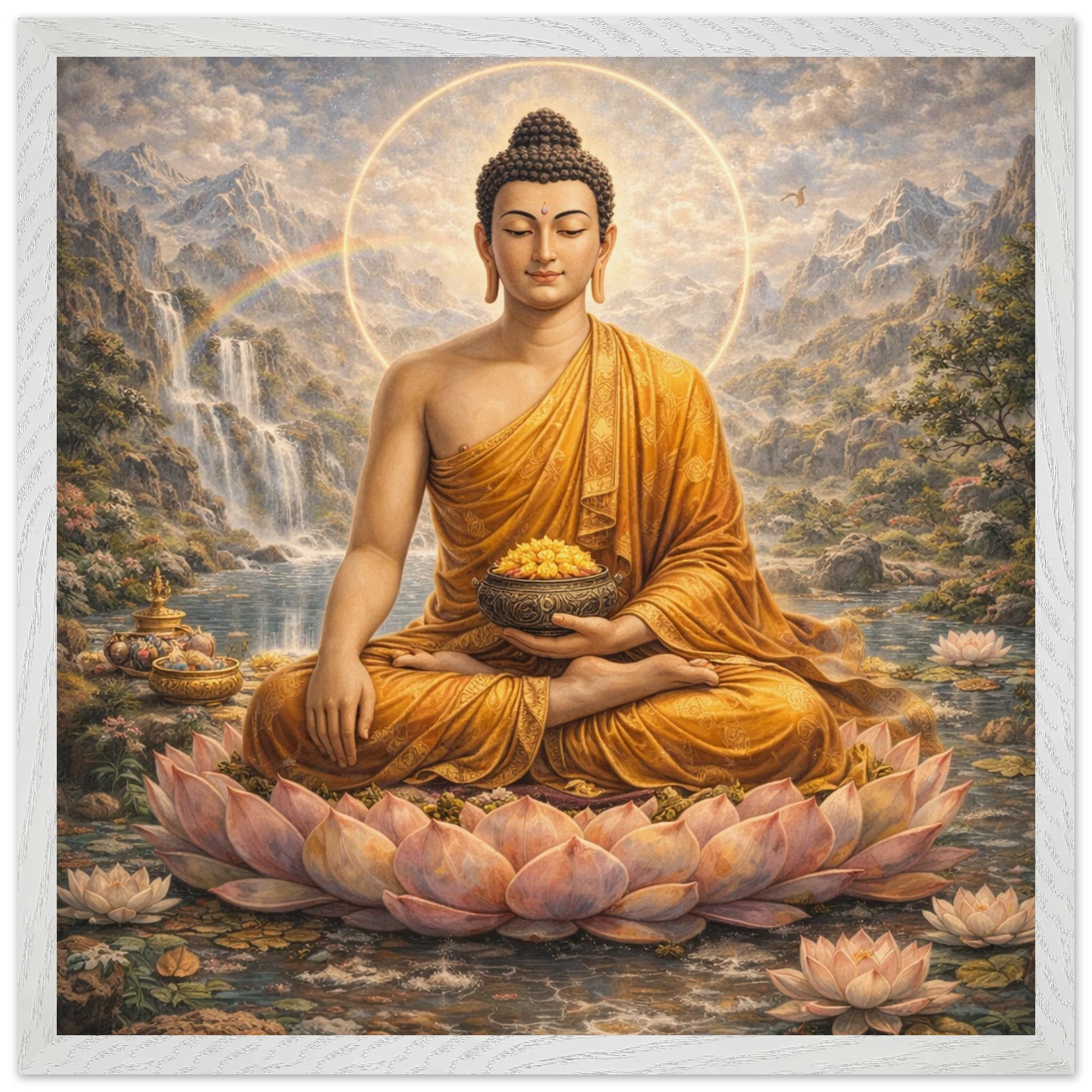 Shakyamuni Buddha – Mythologie Fine Art Print mit Rahmen | babasan