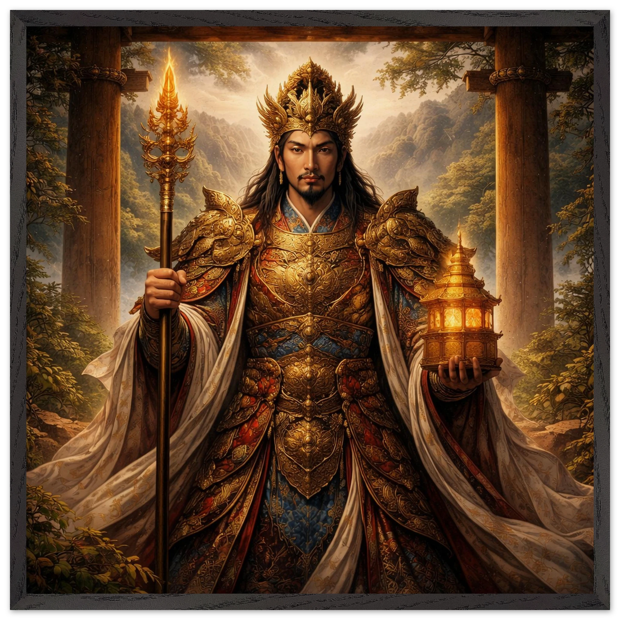 Bishamonten – Mythologie Fine Art Print mit Rahmen | babasan