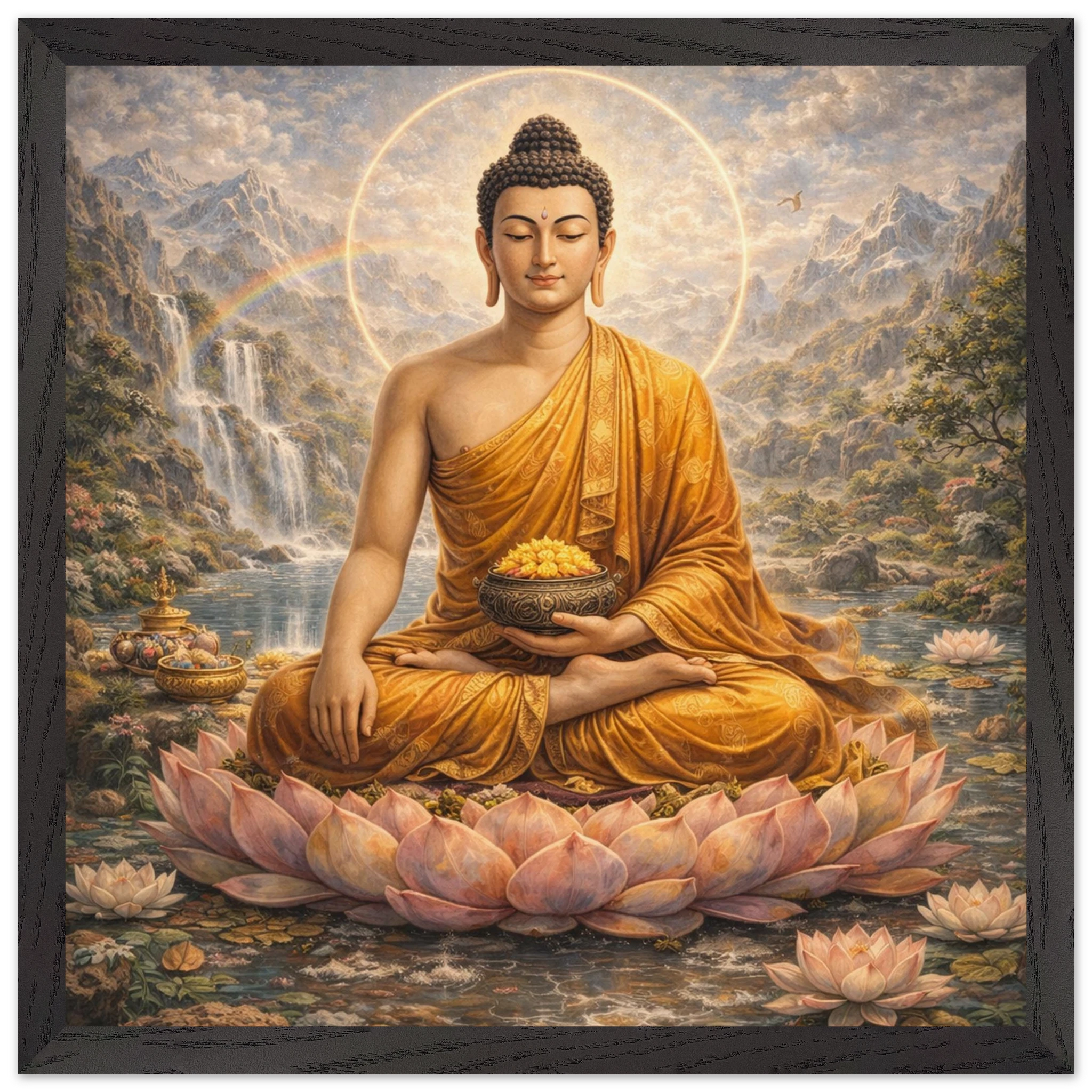 Shakyamuni Buddha – Mythologie Fine Art Print mit Rahmen | babasan