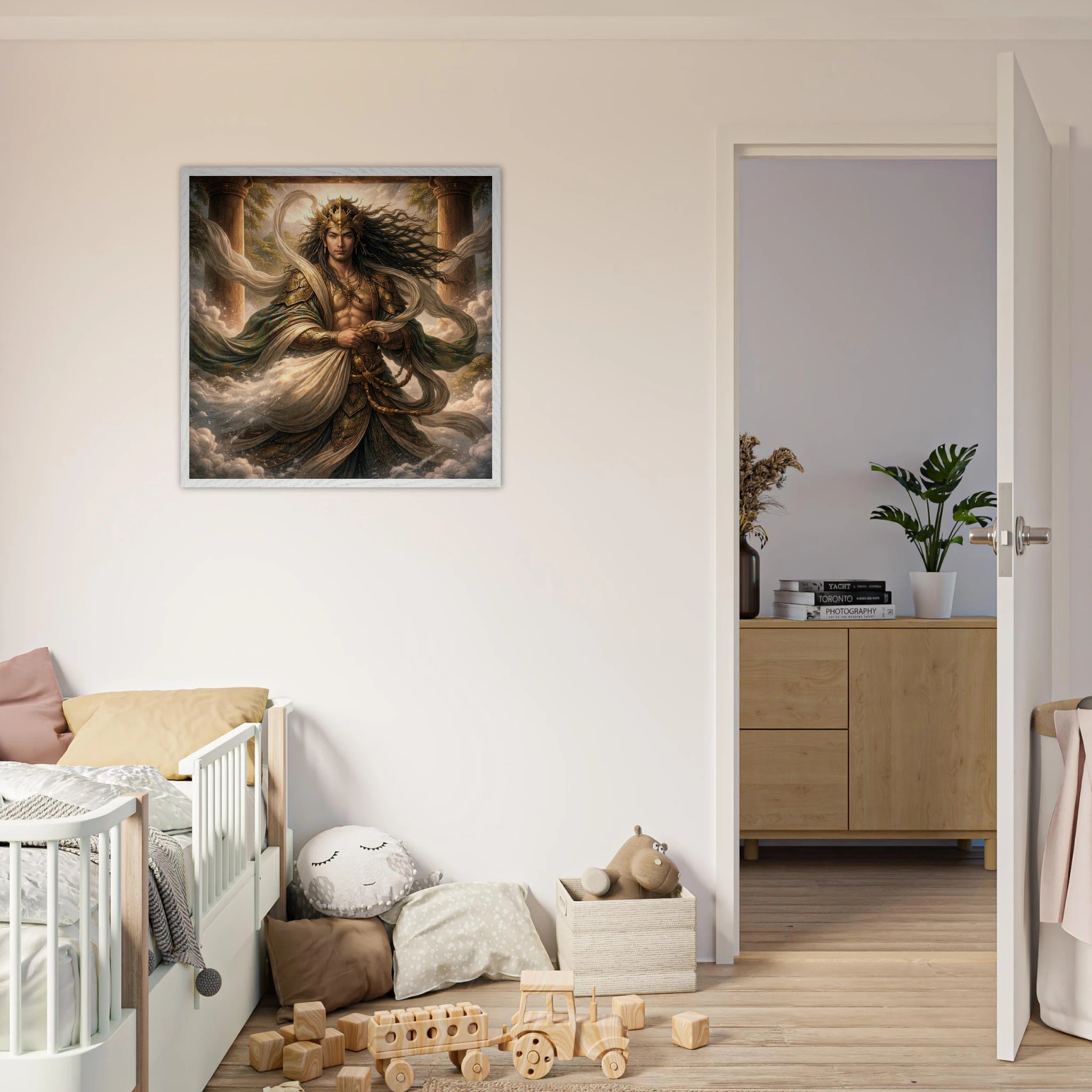 Fūjin – Mythologie Fine Art Print mit Rahmen | babasan