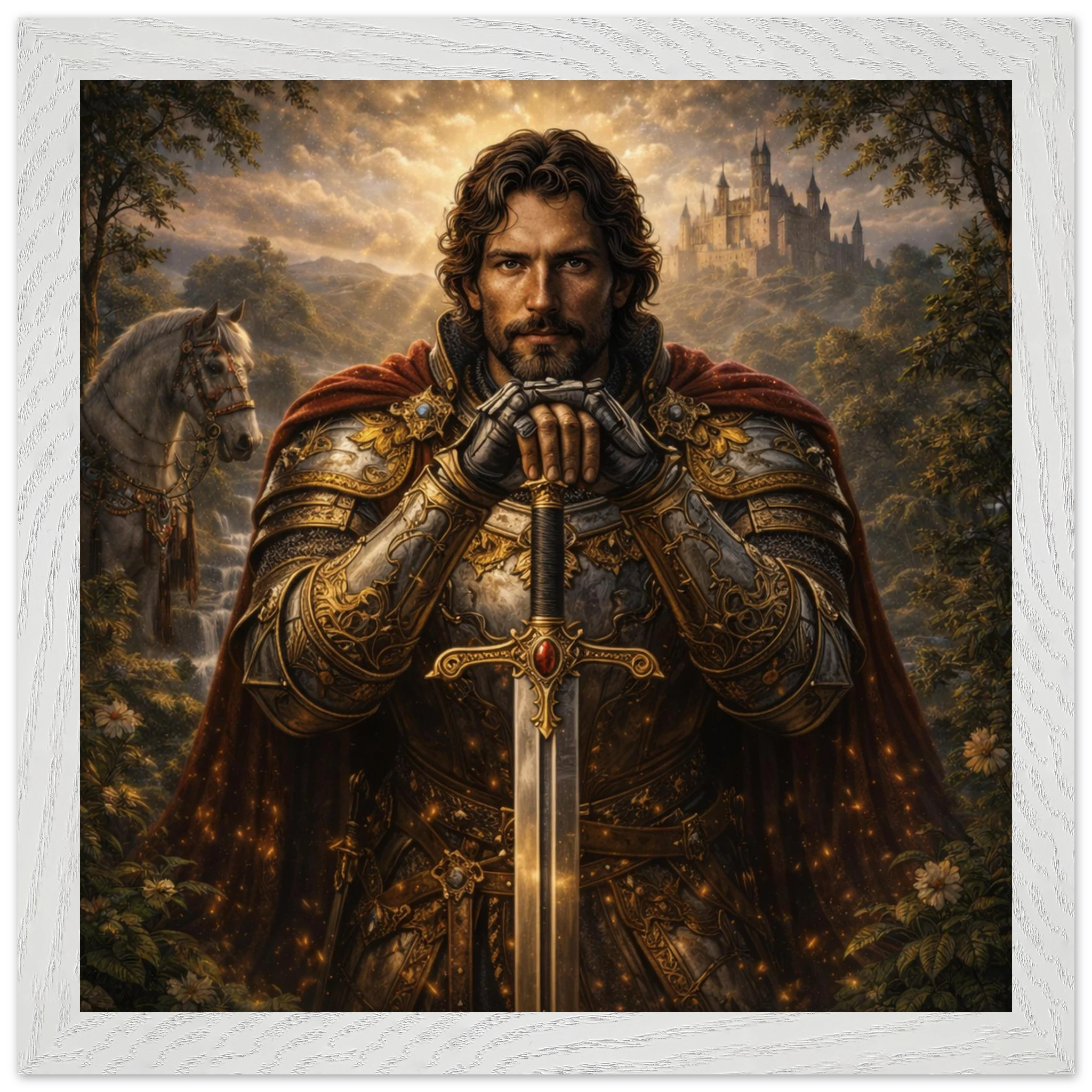 Lancelot – Mythologie Fine Art Print mit Rahmen | babasan