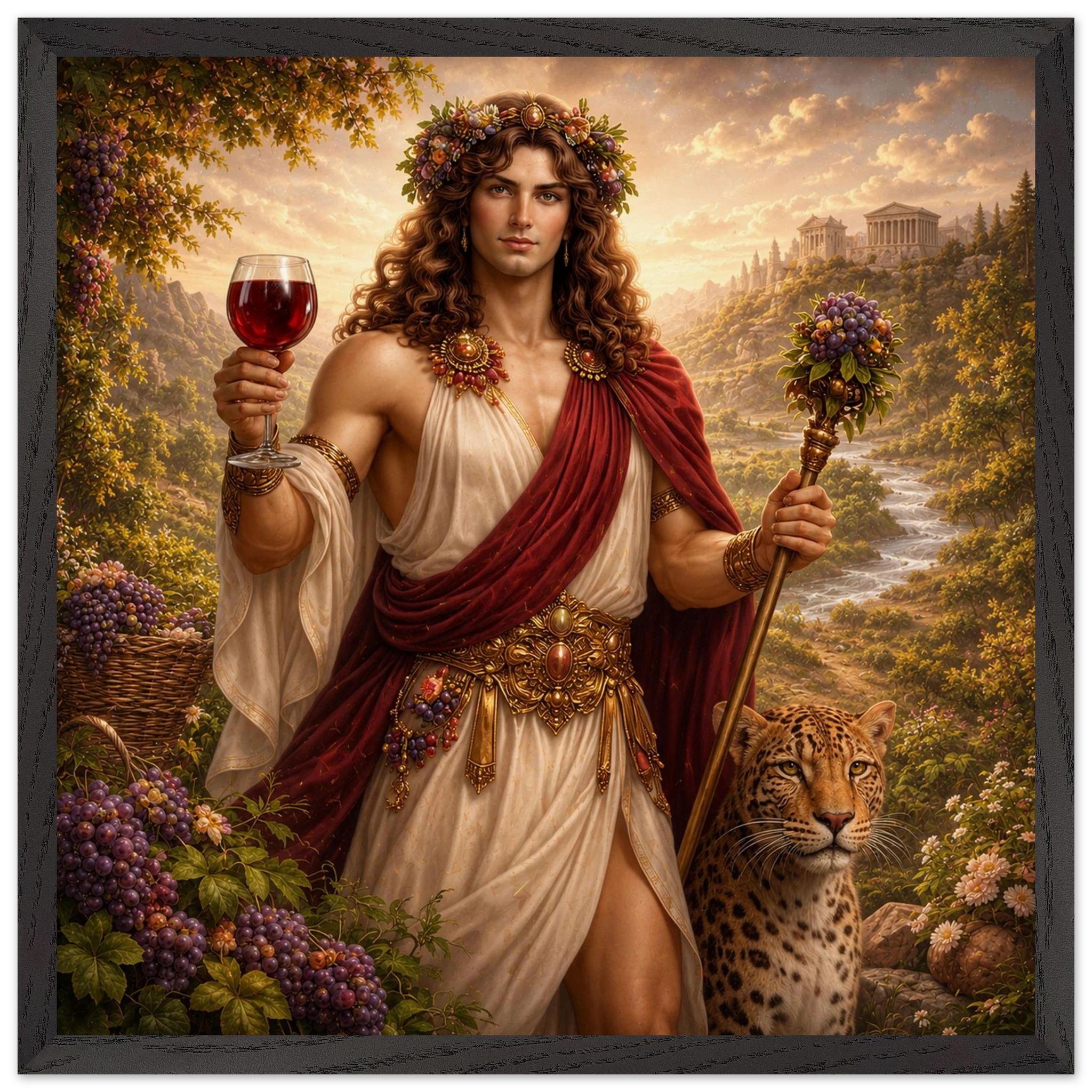 Dionysos – Mythologie Fine Art Print mit Rahmen | babasan
