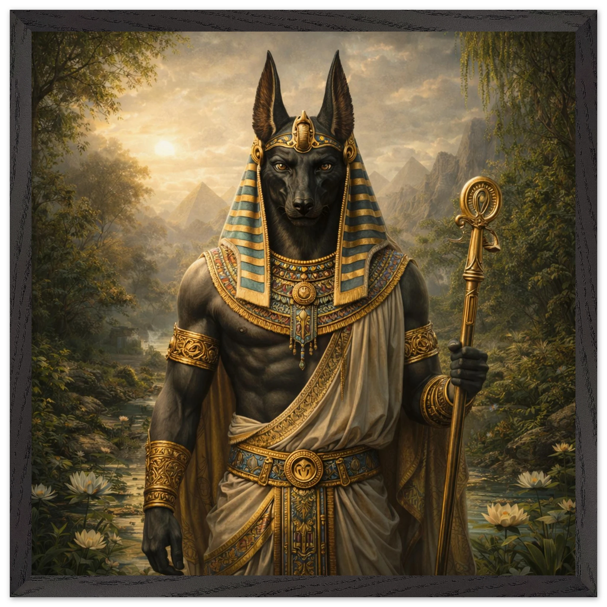 Anubis – Mythologie Fine Art Print mit Rahmen | babasan