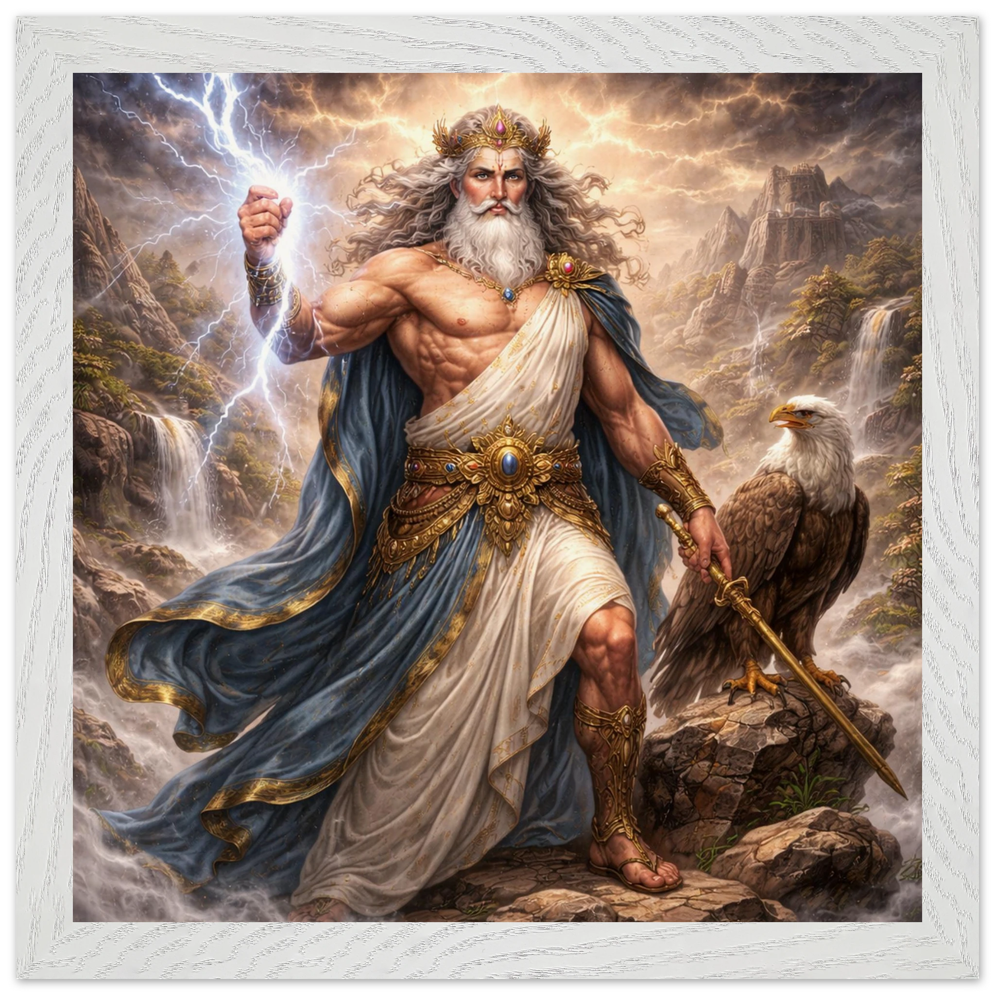 Zeus – Mythologie Fine Art Print mit Rahmen | babasan