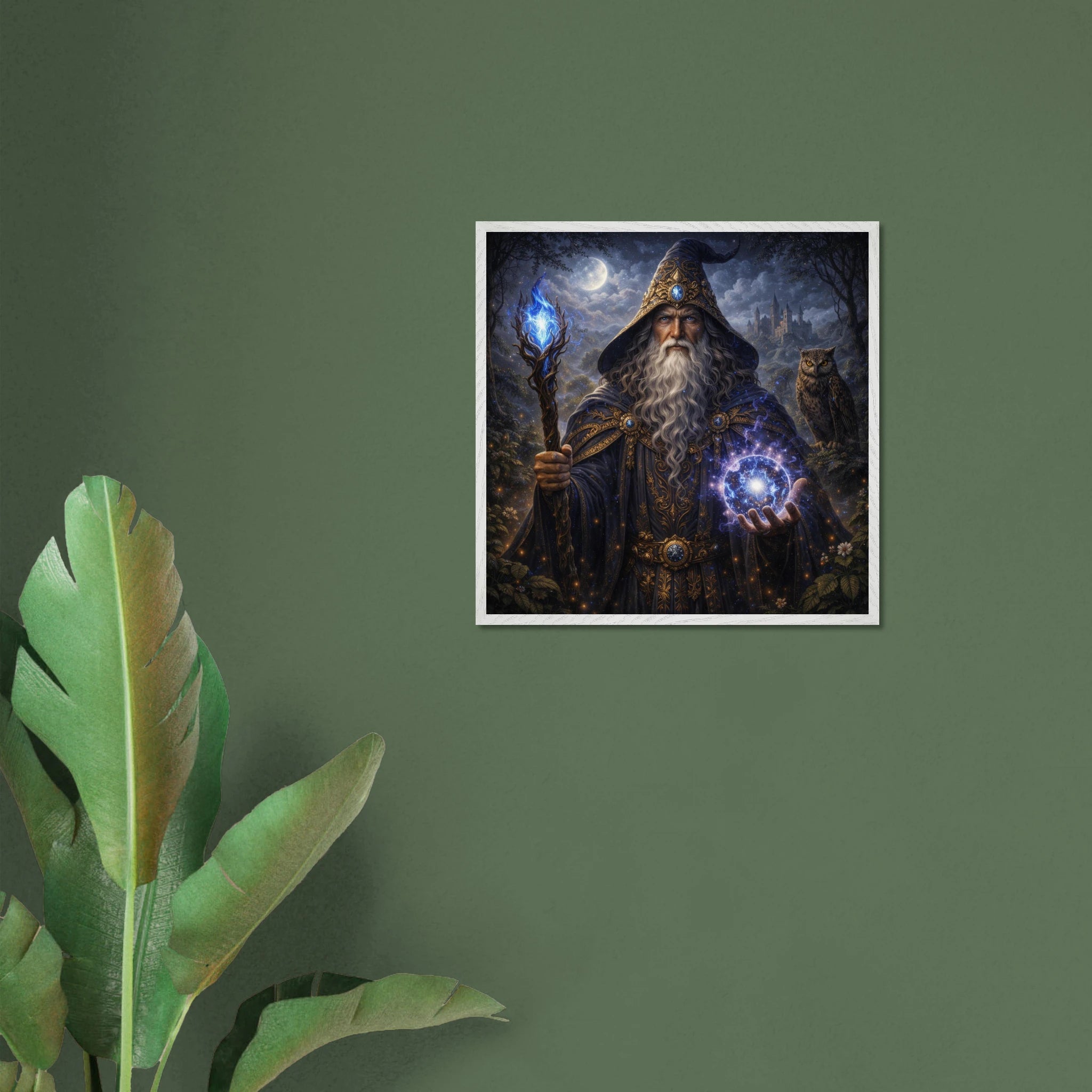 Merlin – Mythologie Fine Art Print mit Rahmen | babasan