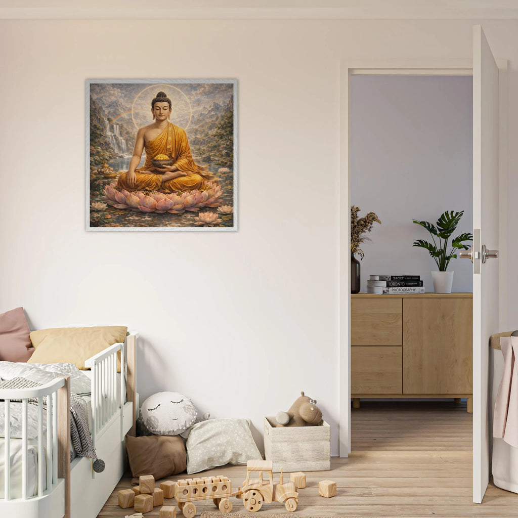 Shakyamuni Buddha – Mythologie Fine Art Print mit Rahmen | babasan