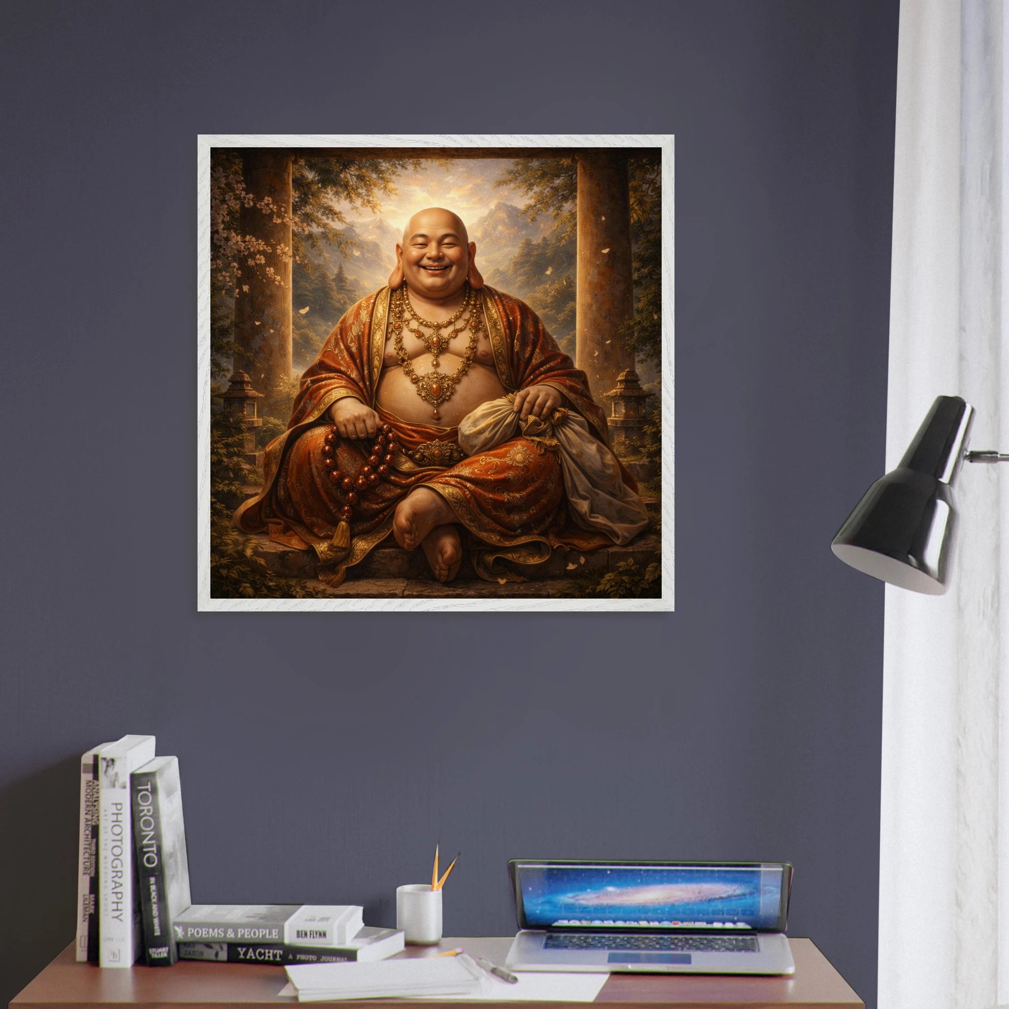 Hotei – Mythologie Fine Art Print mit Rahmen | babasan