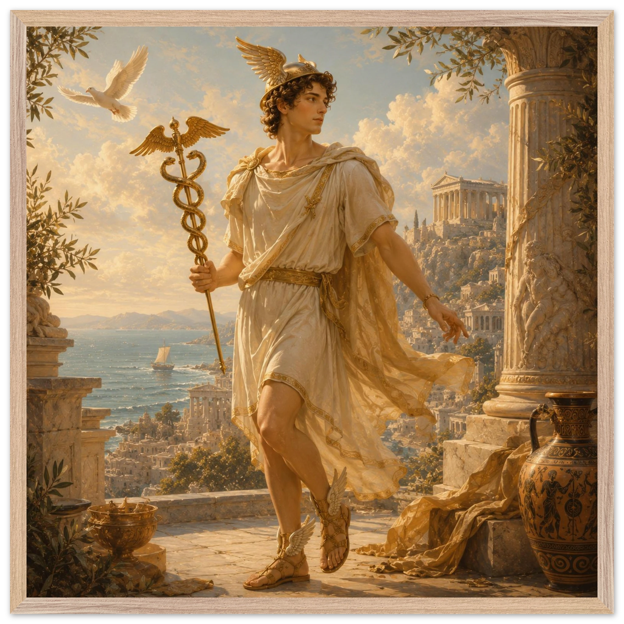 Hermes – Mythologie Fine Art Print mit Rahmen | babasan
