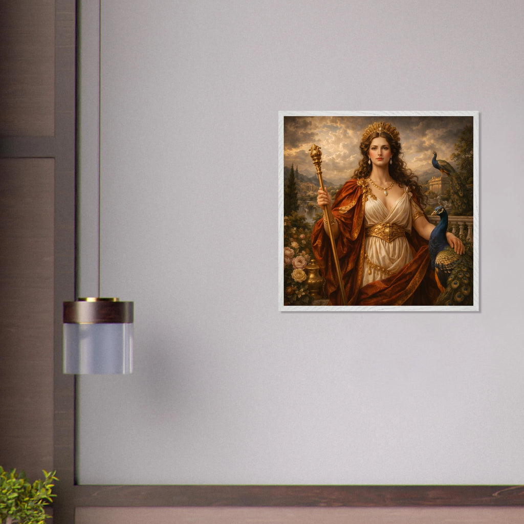Juno – Mythologie Fine Art Print mit Rahmen | babasan