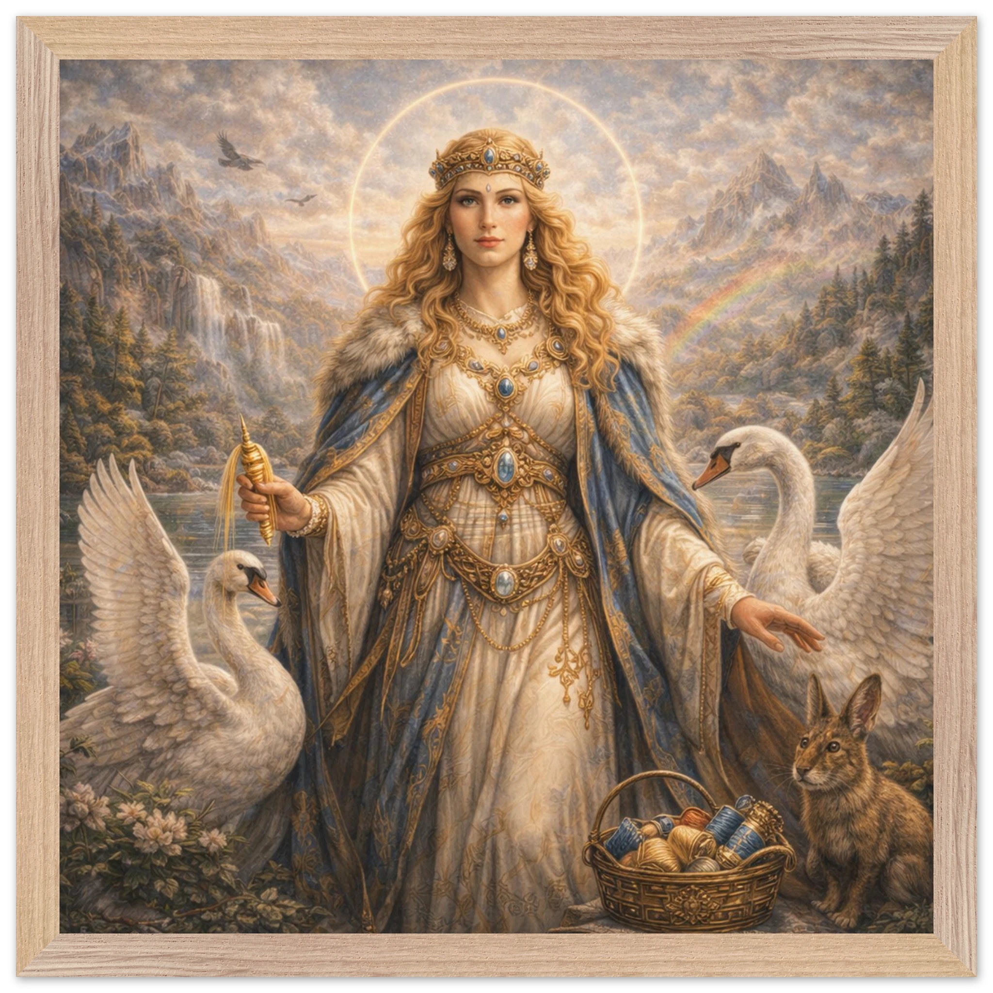 Frigg – Mythologie Fine Art Print mit Rahmen | babasan