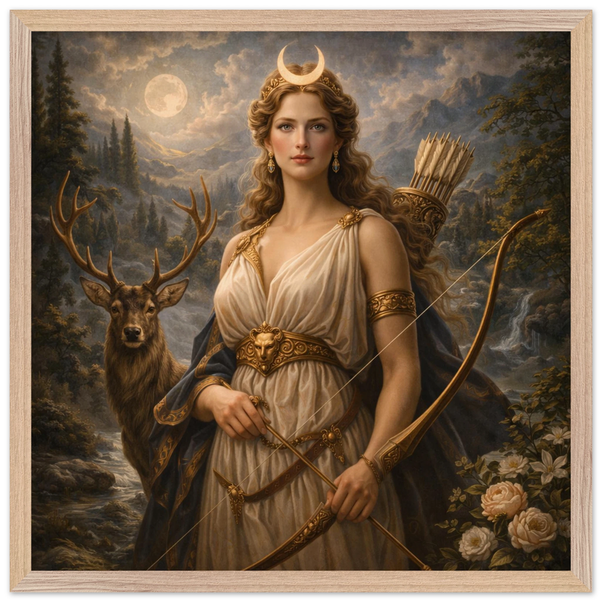 Diana – Mythologie Fine Art Print mit Rahmen | babasan