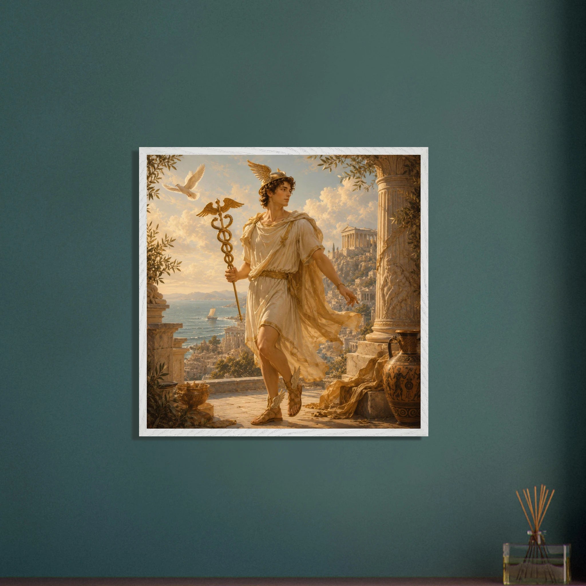 Hermes – Mythologie Fine Art Print mit Rahmen | babasan