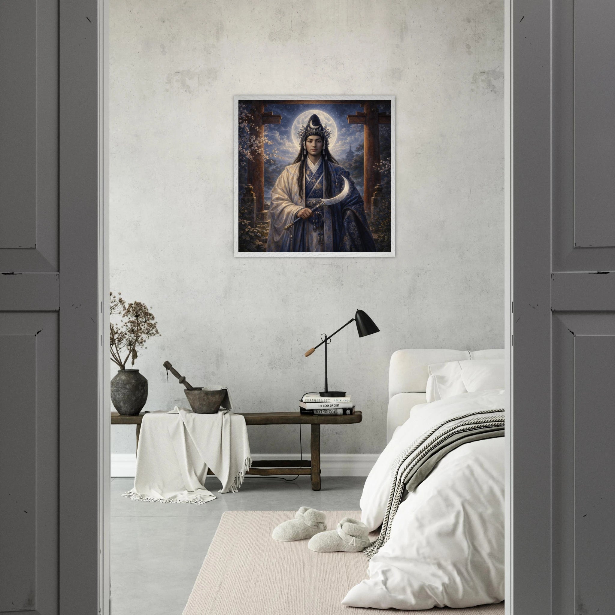 Tsukiyomi – Mythologie Fine Art Print mit Rahmen | babasan