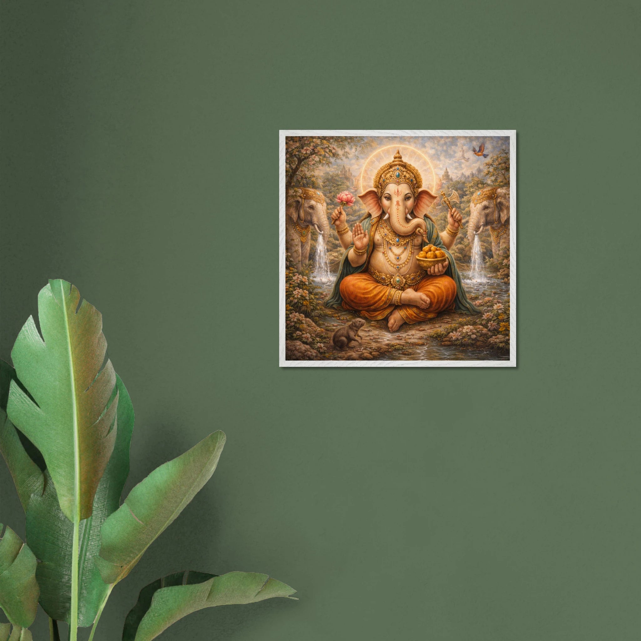 Ganesha – Mythologie Fine Art Print mit Rahmen | babasan