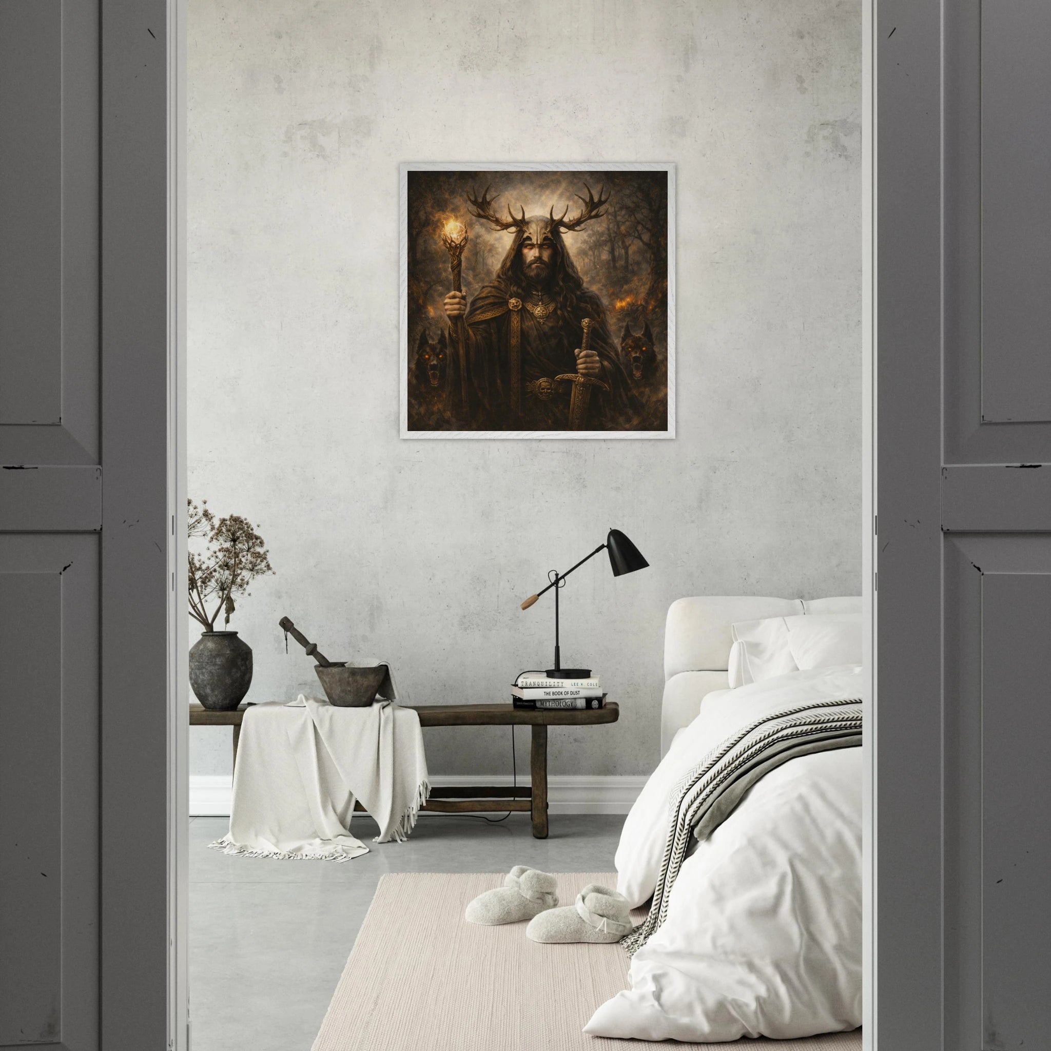 Arawn – Mythologie Fine Art Print mit Rahmen | babasan