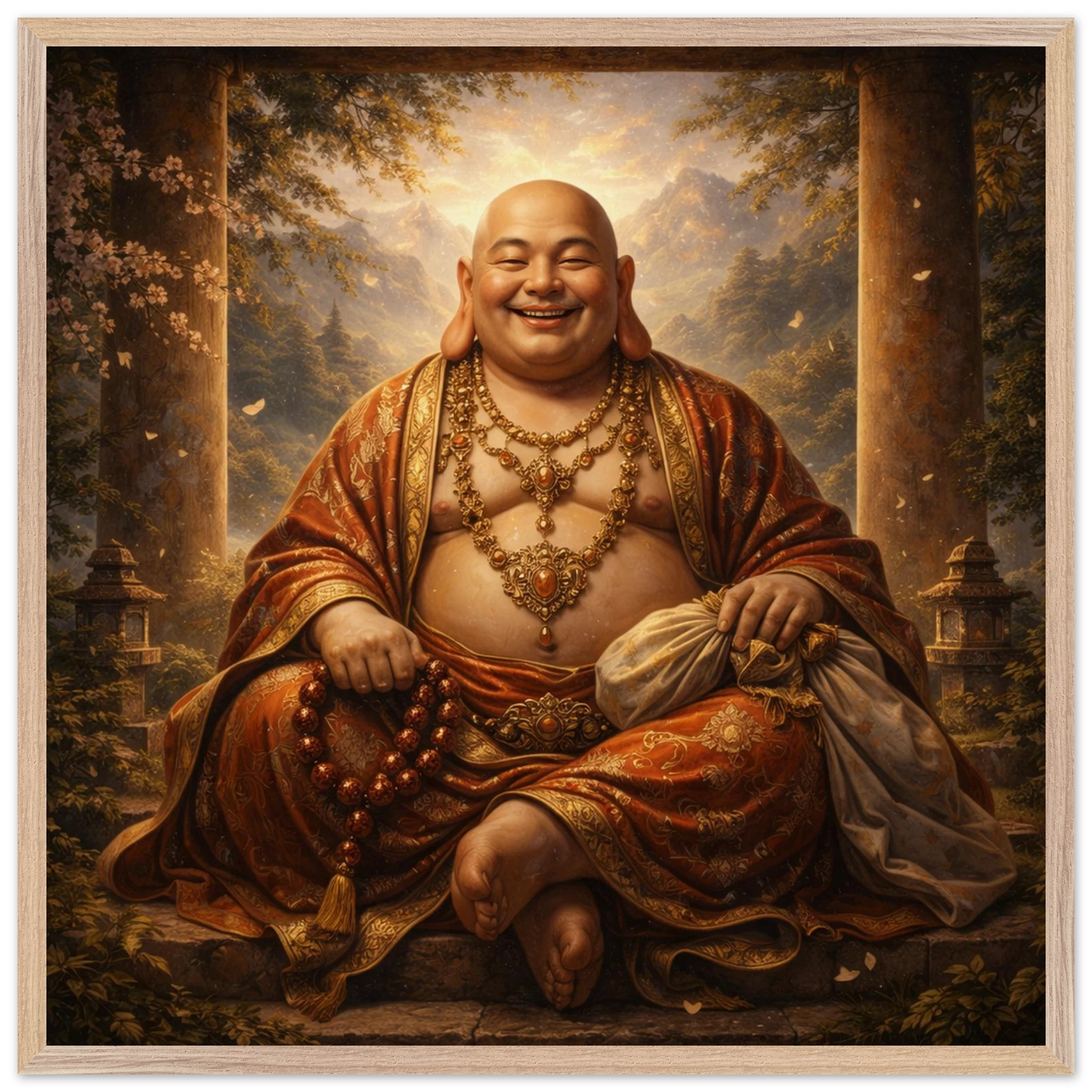 Hotei – Mythologie Fine Art Print mit Rahmen | babasan