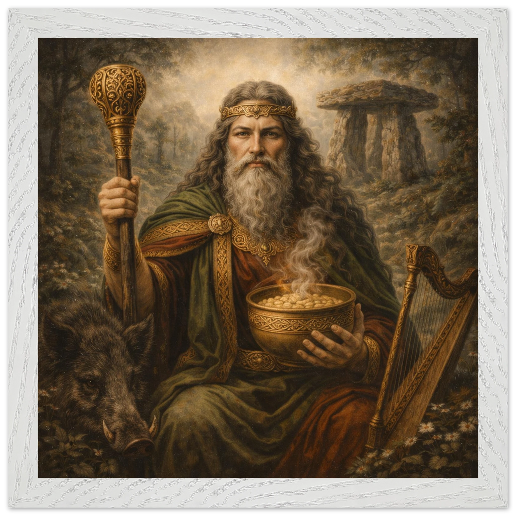 Dagda – Mythologie Fine Art Print mit Rahmen | babasan