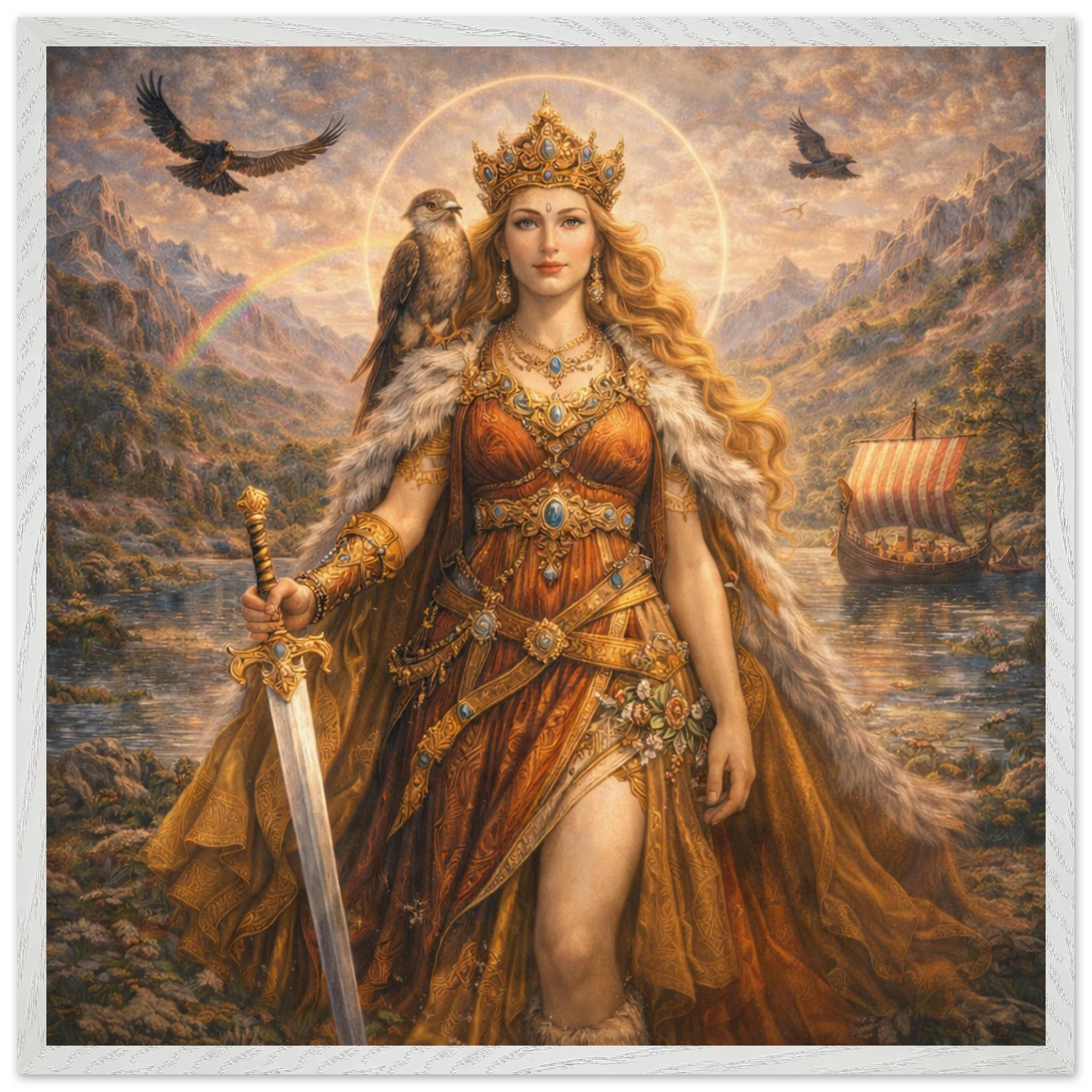 Freya – Mythologie Fine Art Print mit Rahmen | babasan