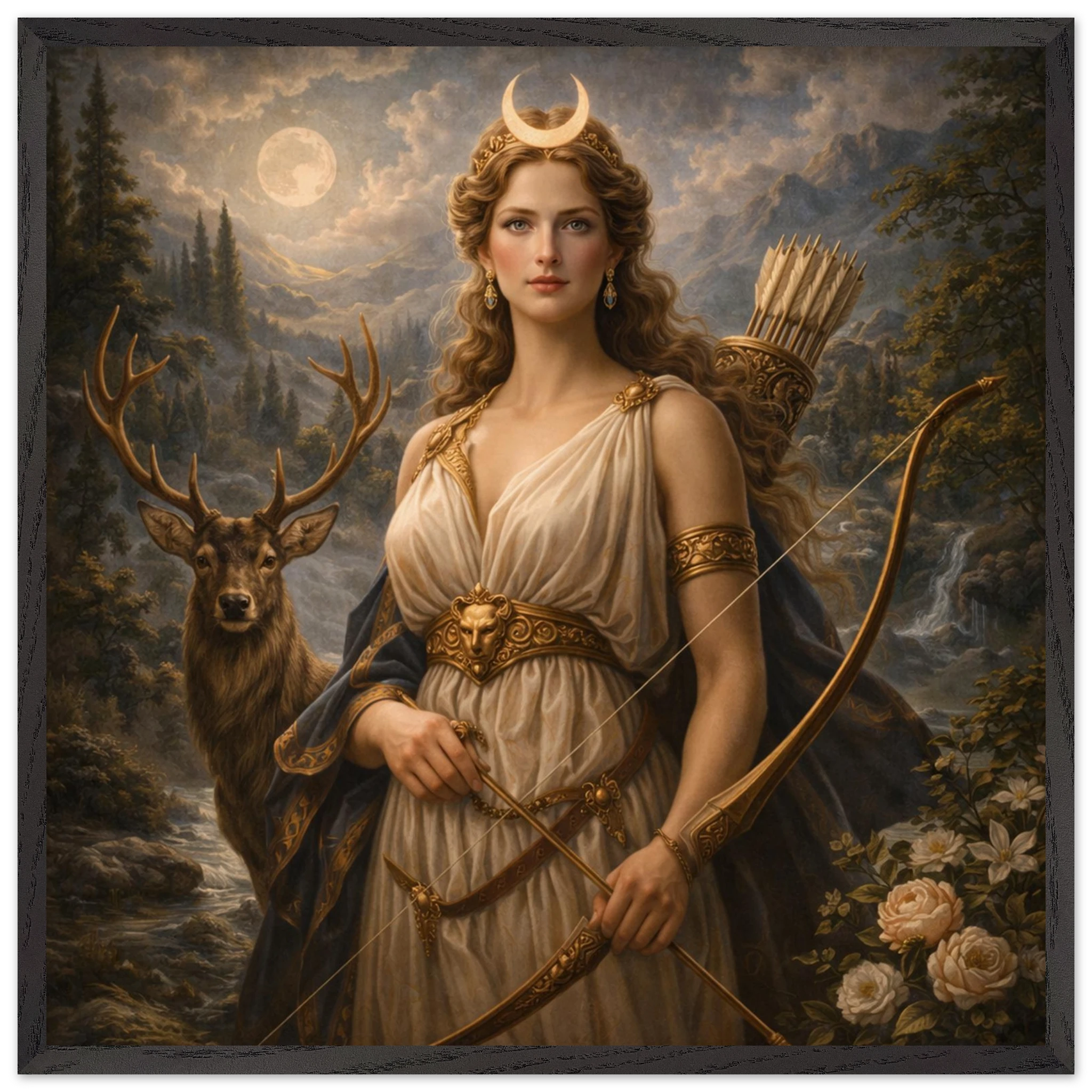 Diana – Mythologie Fine Art Print mit Rahmen | babasan