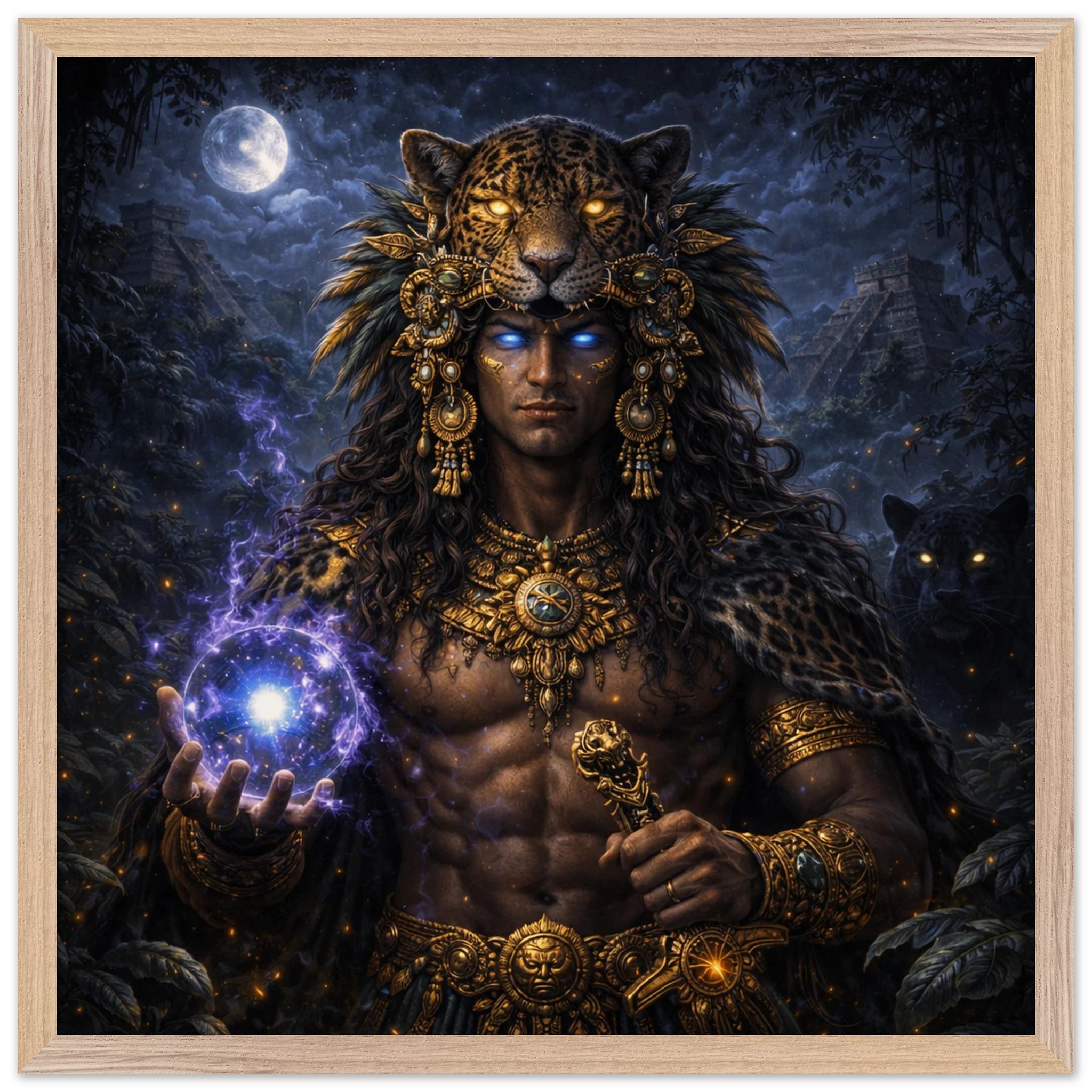 Xbalanque – Mythologie Fine Art Print mit Rahmen | babasan