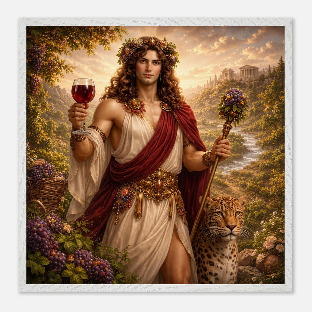Dionysos – Mythologie Fine Art Print mit Rahmen | babasan