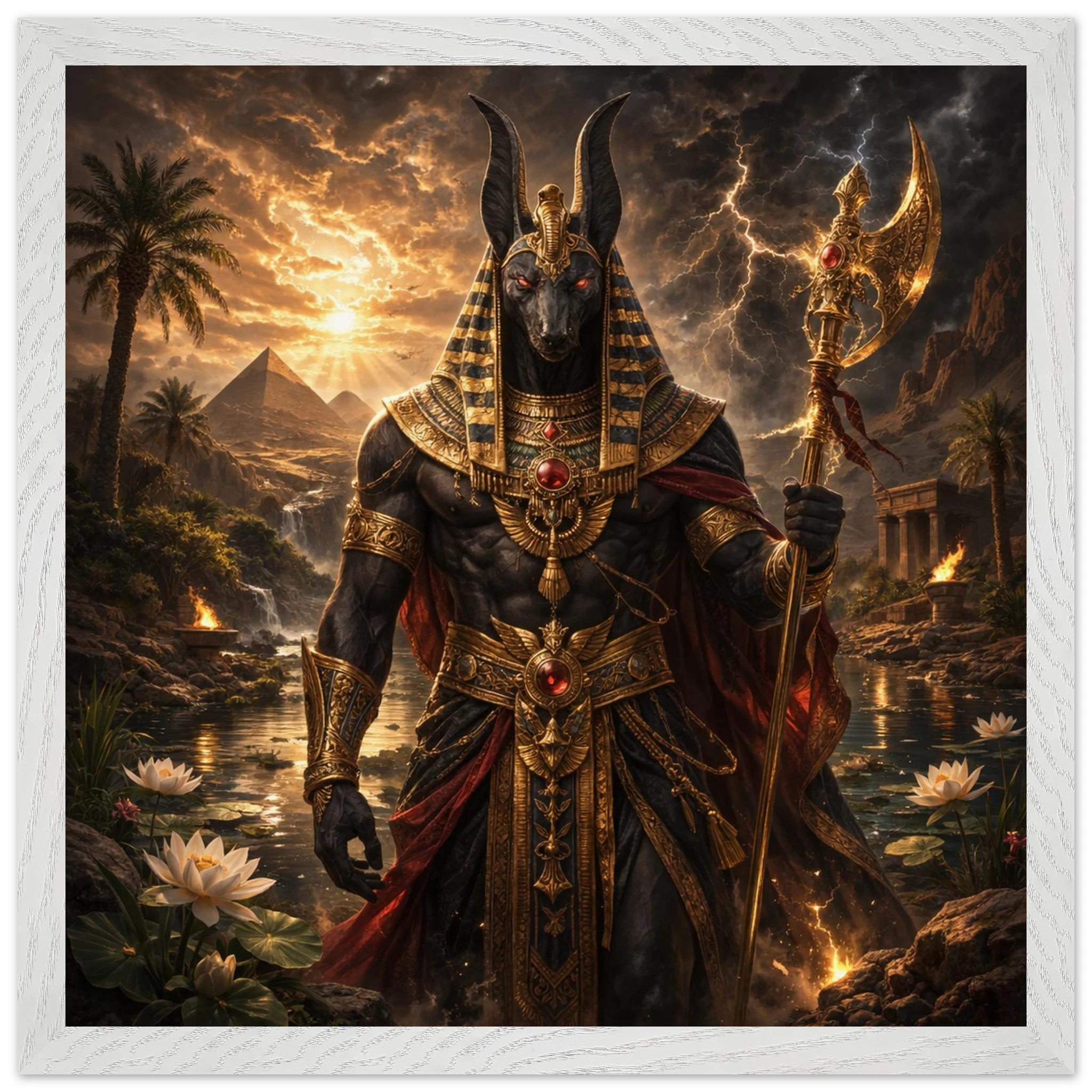 Seth – Mythologie Fine Art Print mit Rahmen | babasan