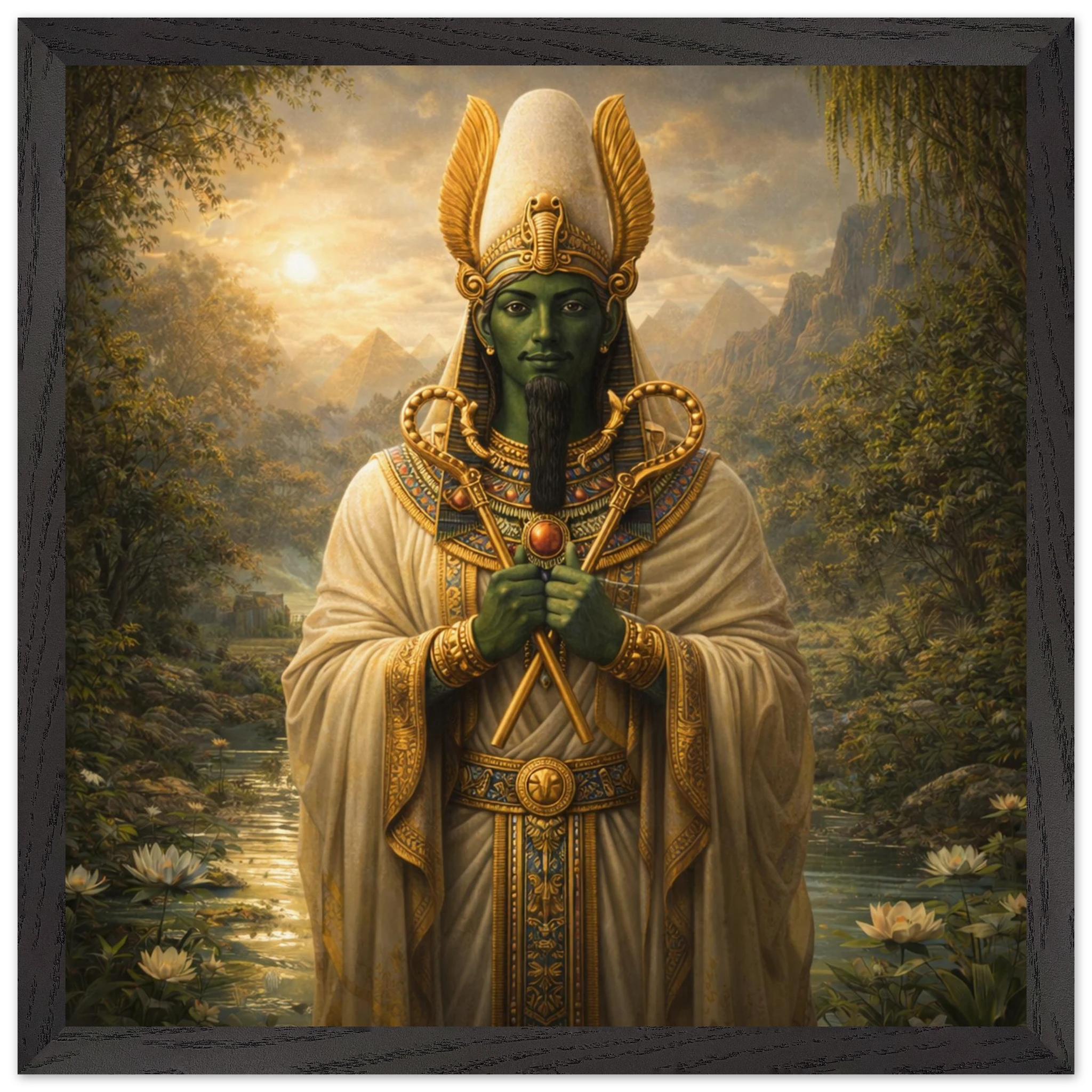 Osiris – Mythologie Fine Art Print mit Rahmen | babasan
