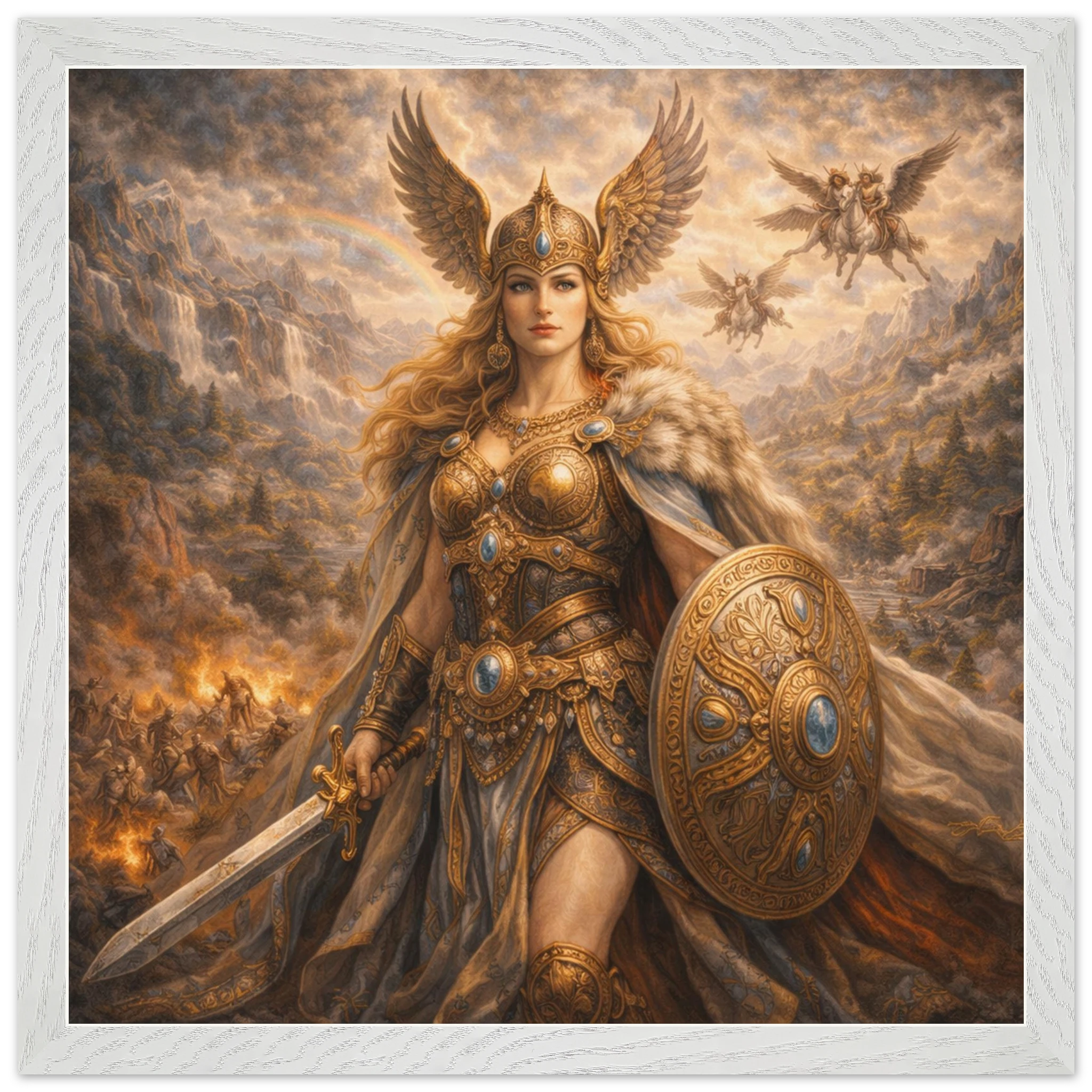 Walküre – Mythologie Fine Art Print mit Rahmen | babasan