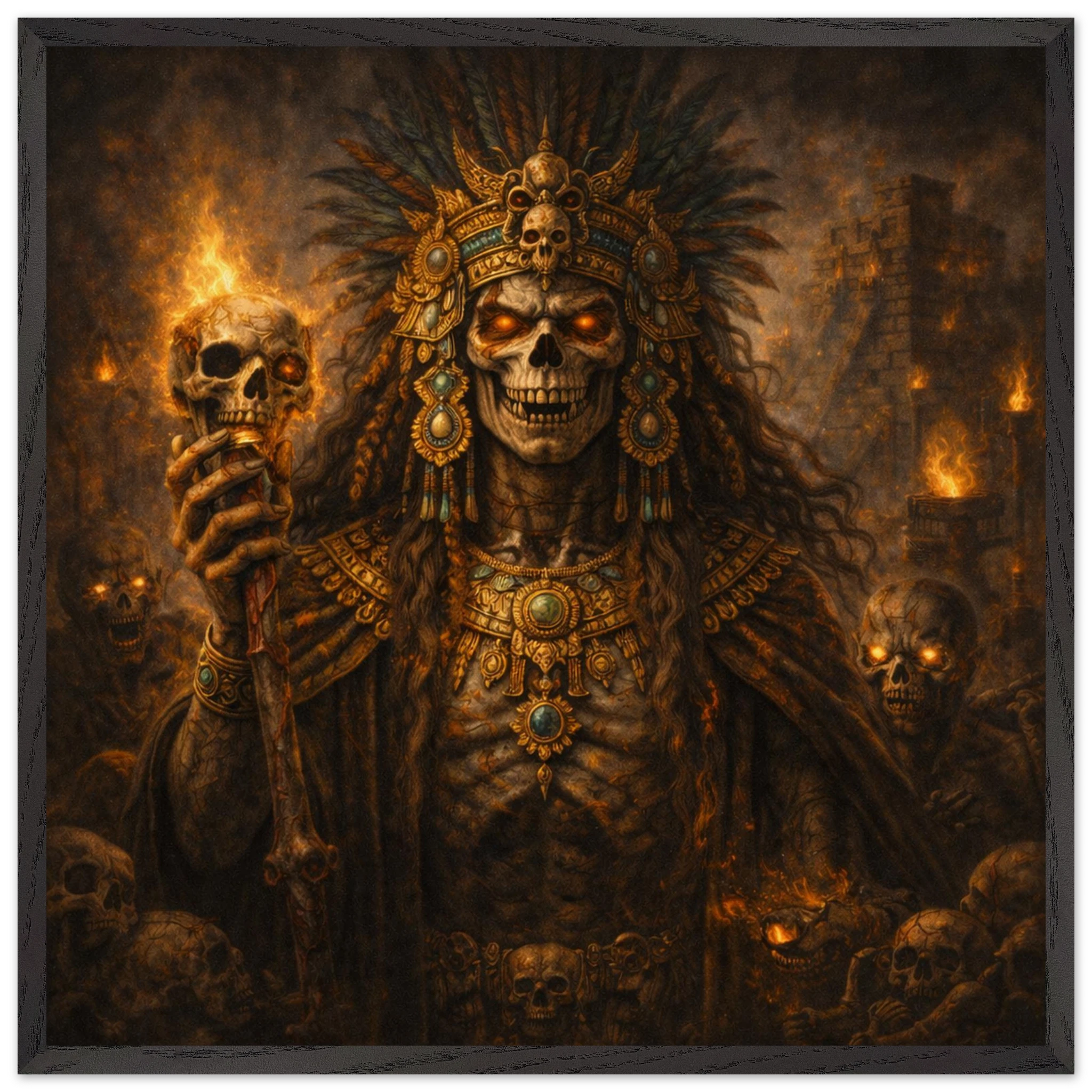 Ah Puch – Mythologie Fine Art Print mit Rahmen | babasan
