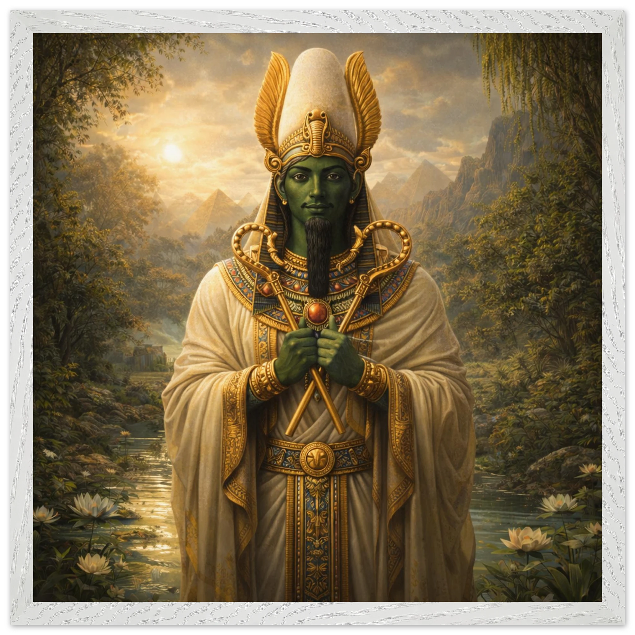 Osiris – Mythologie Fine Art Print mit Rahmen | babasan
