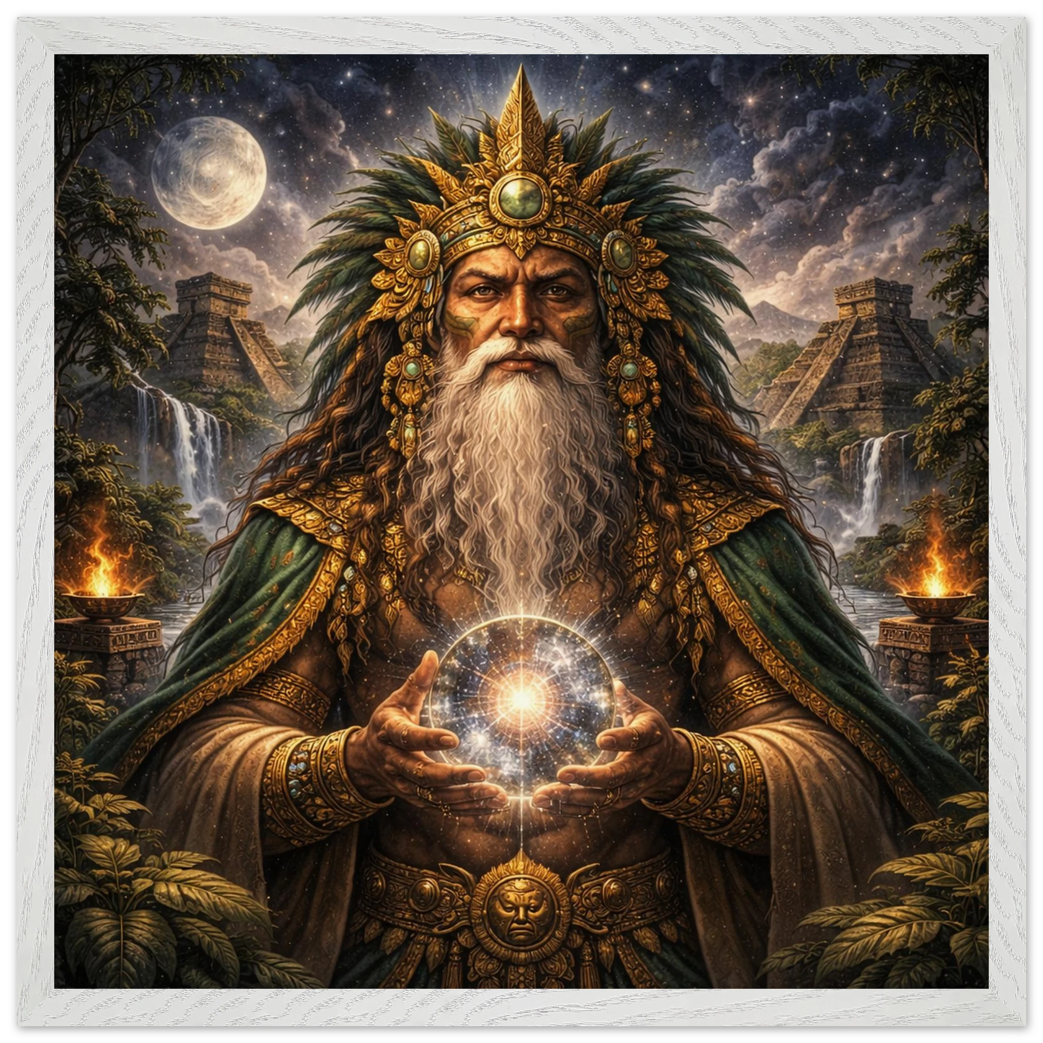 Itzamna – Mythologie Fine Art Print mit Rahmen | babasan