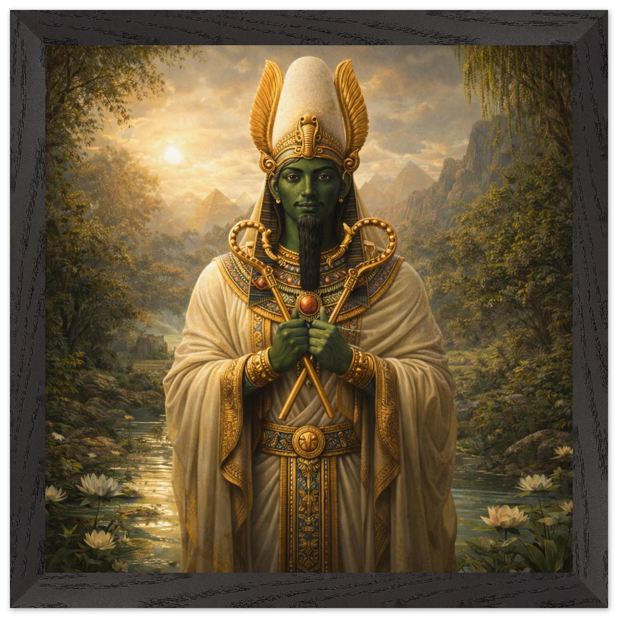 Osiris – Mythologie Fine Art Print mit Rahmen | babasan