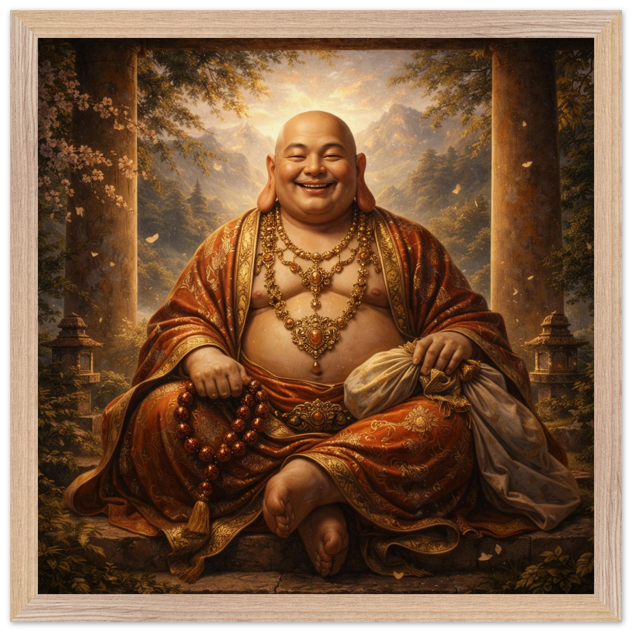 Hotei – Mythologie Fine Art Print mit Rahmen | babasan