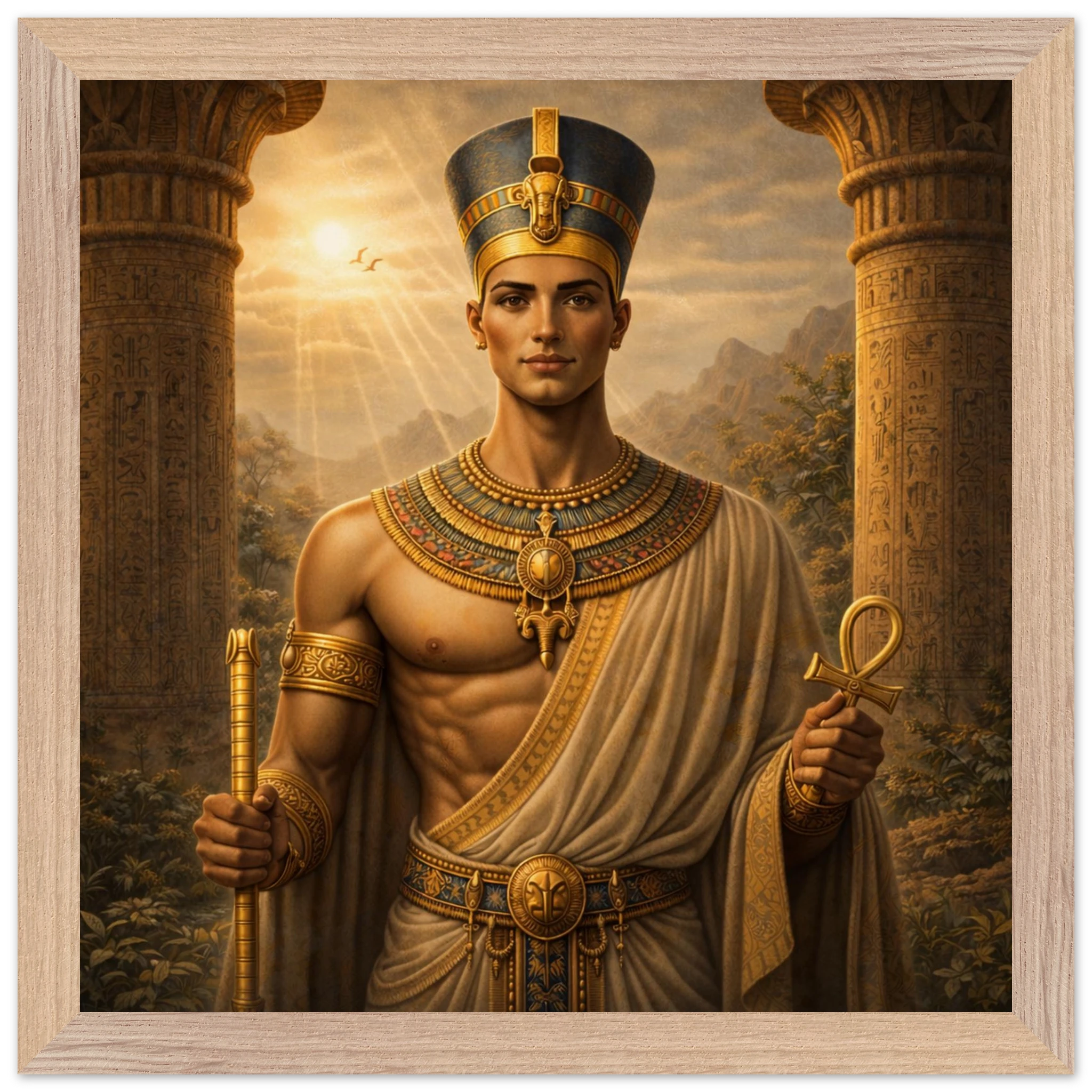 Echnaton – Mythologie Fine Art Print mit Rahmen | babasan