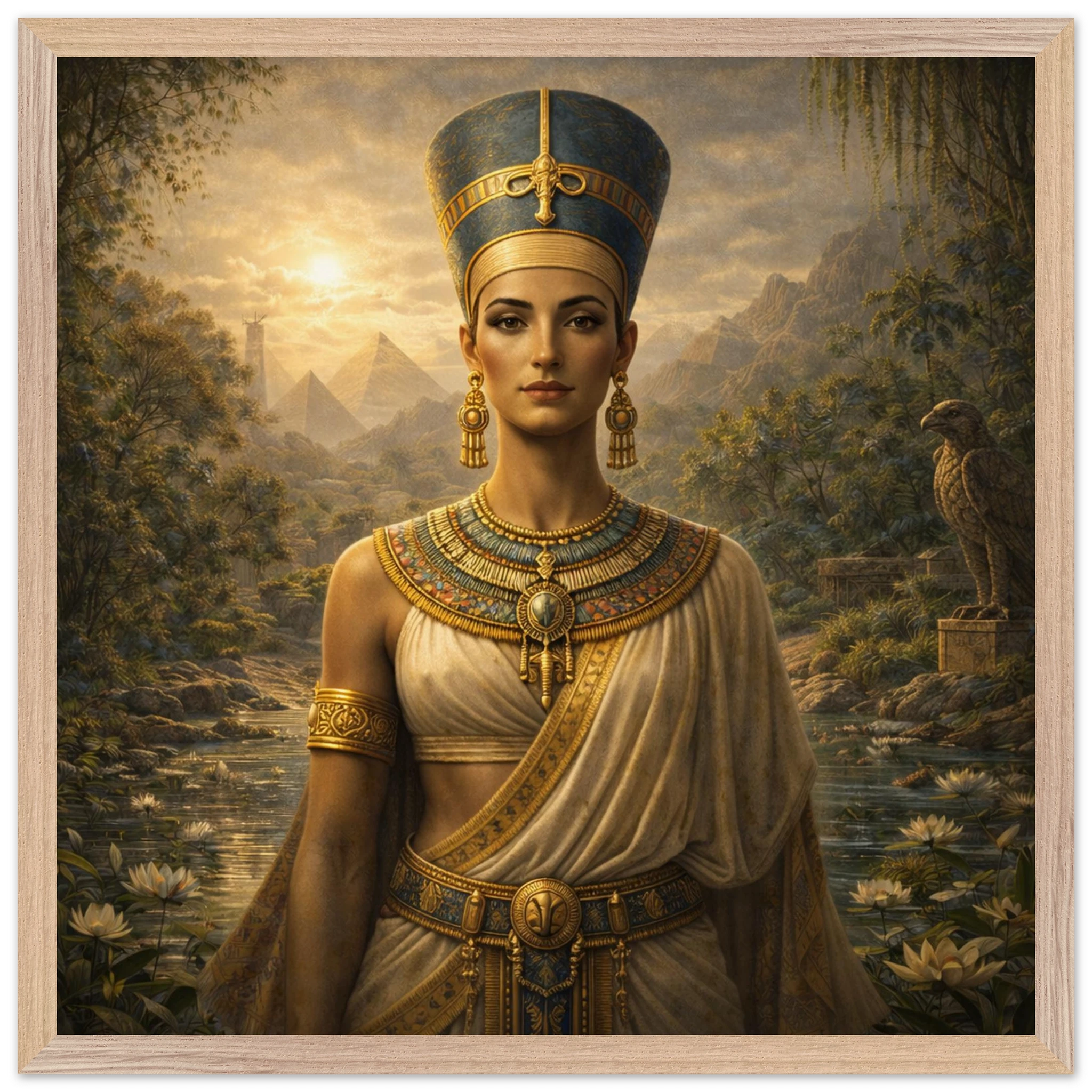Nofretete – Mythologie Fine Art Print mit Rahmen | babasan