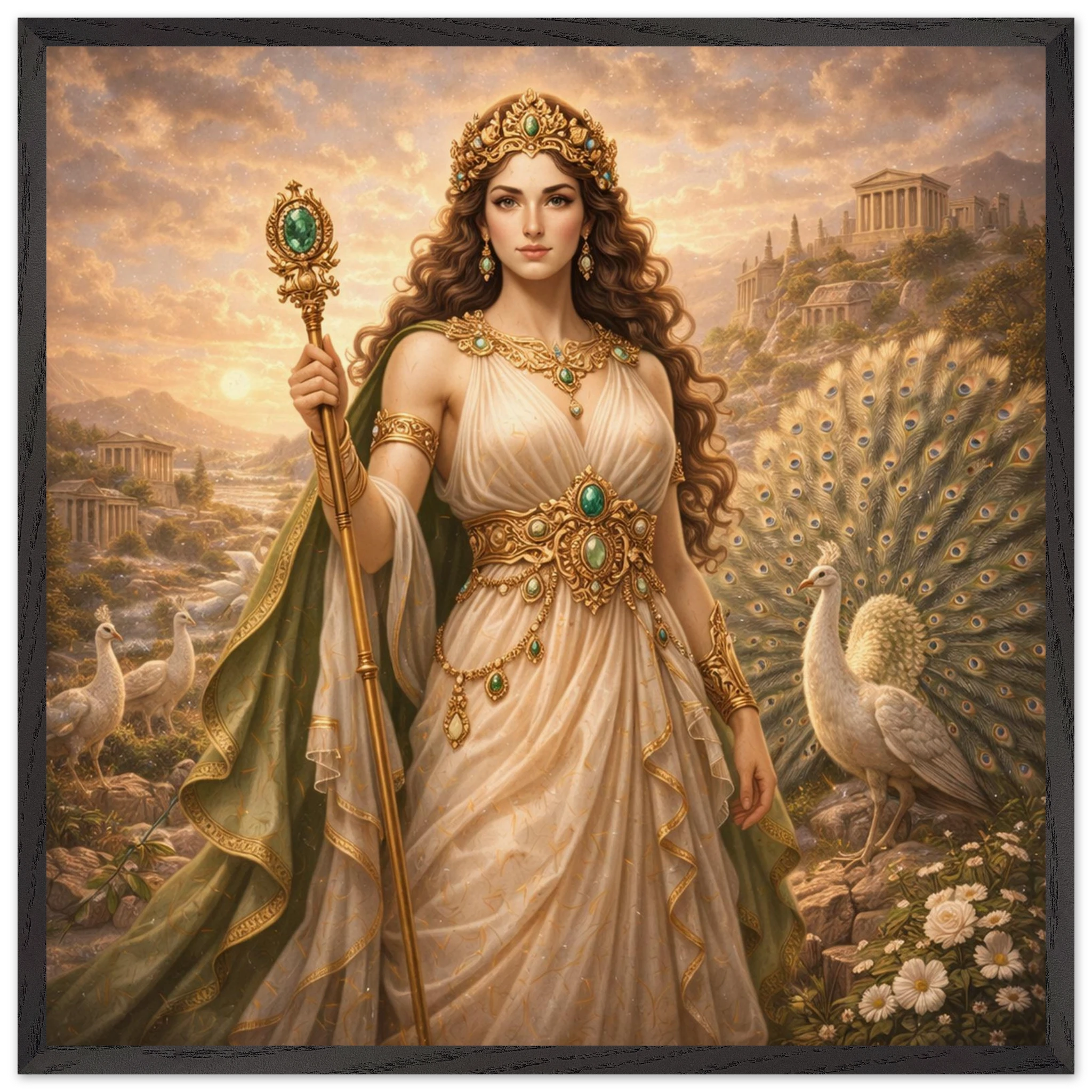 Hera – Mythologie Fine Art Print mit Rahmen | babasan
