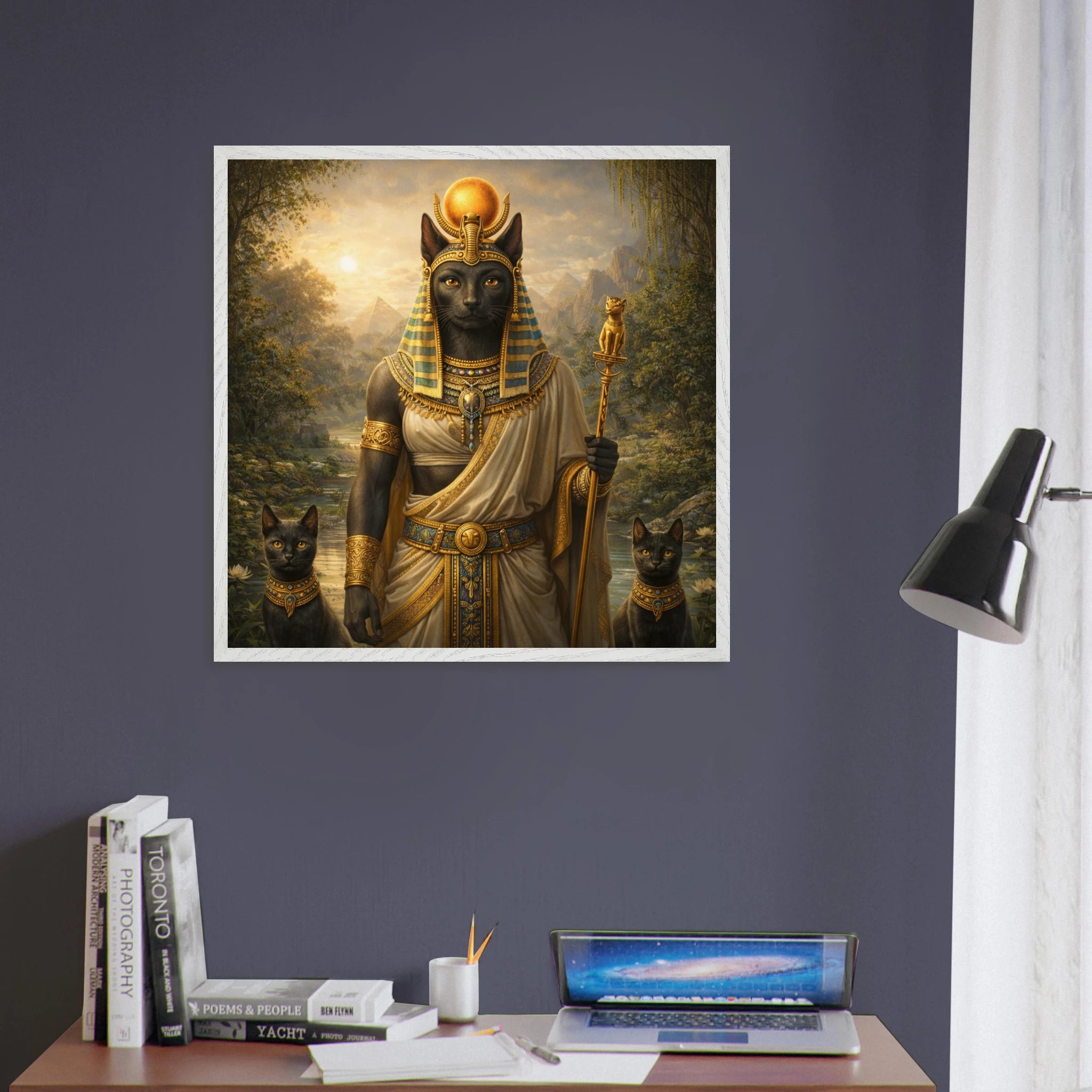 Bastet – Mythologie Fine Art Print mit Rahmen | babasan